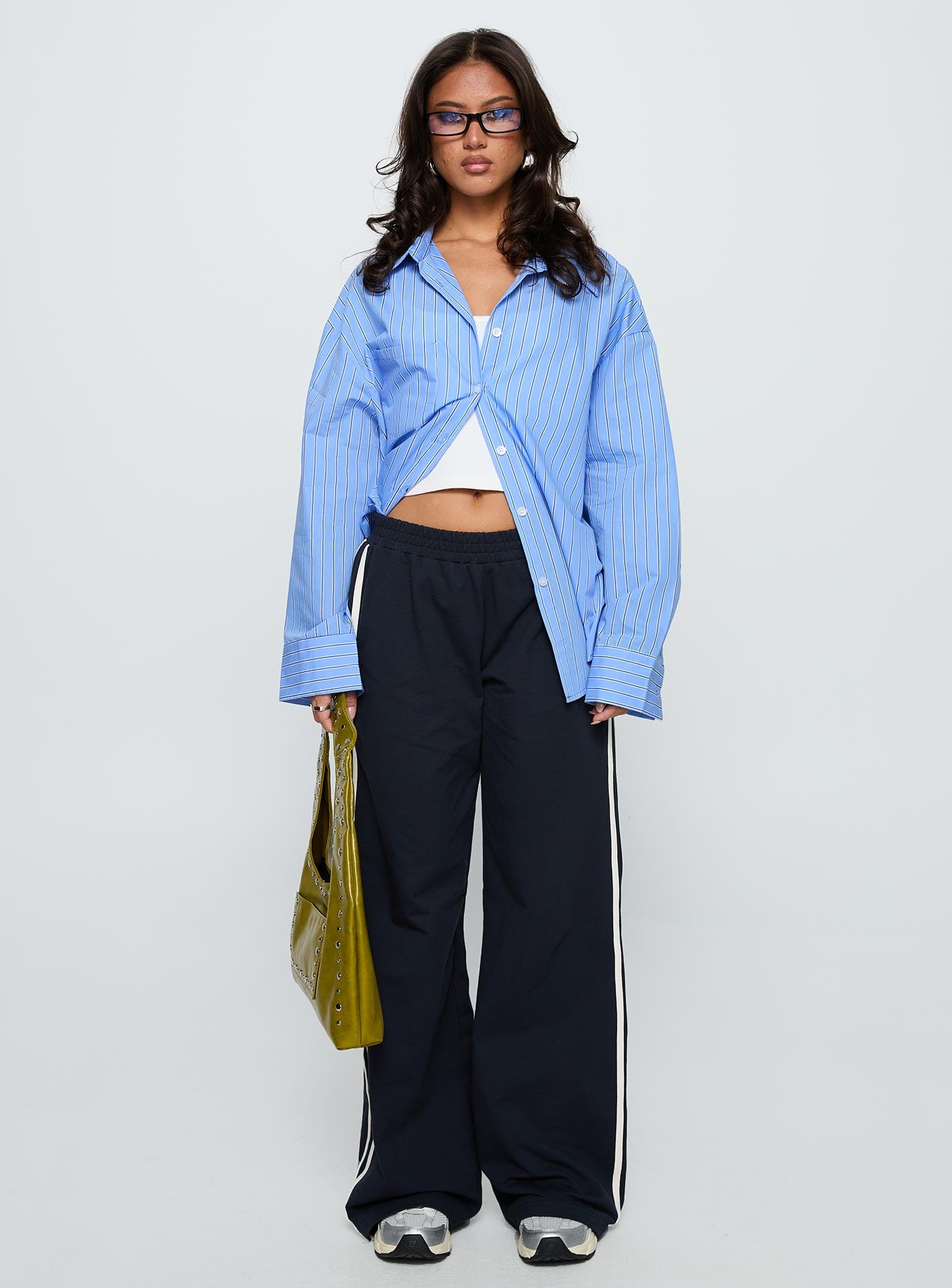 Kodhi Oversized Long Sleeve Top Blue Stripe - Image 7