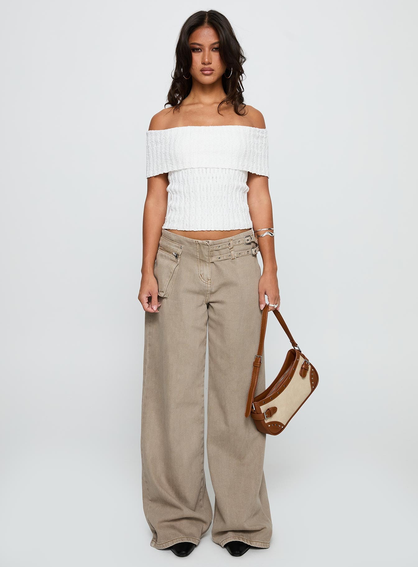 Murmur Off Shoulder Top White - Image 7