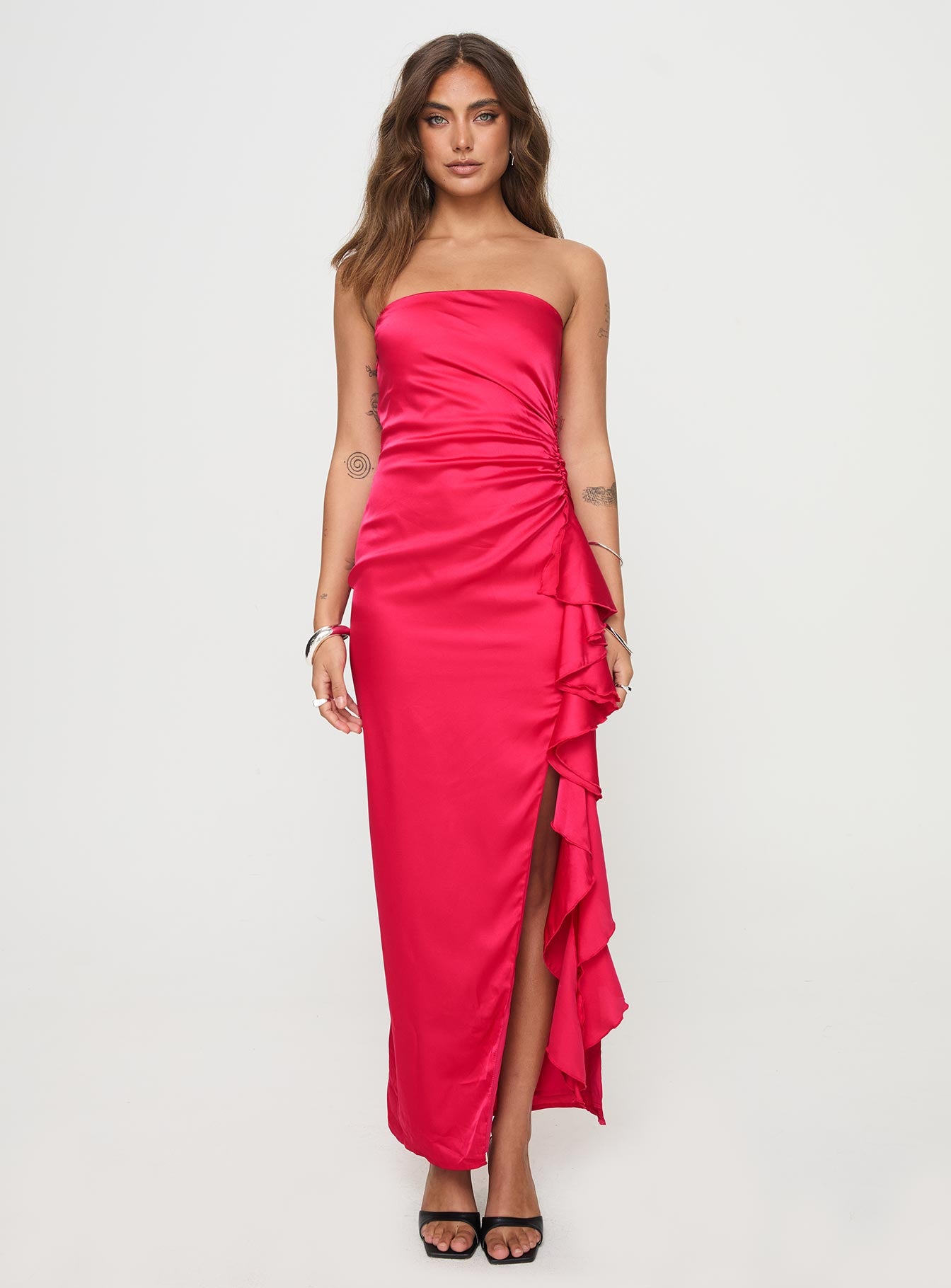 Callita Strapless Maxi Dress Red - Image 6