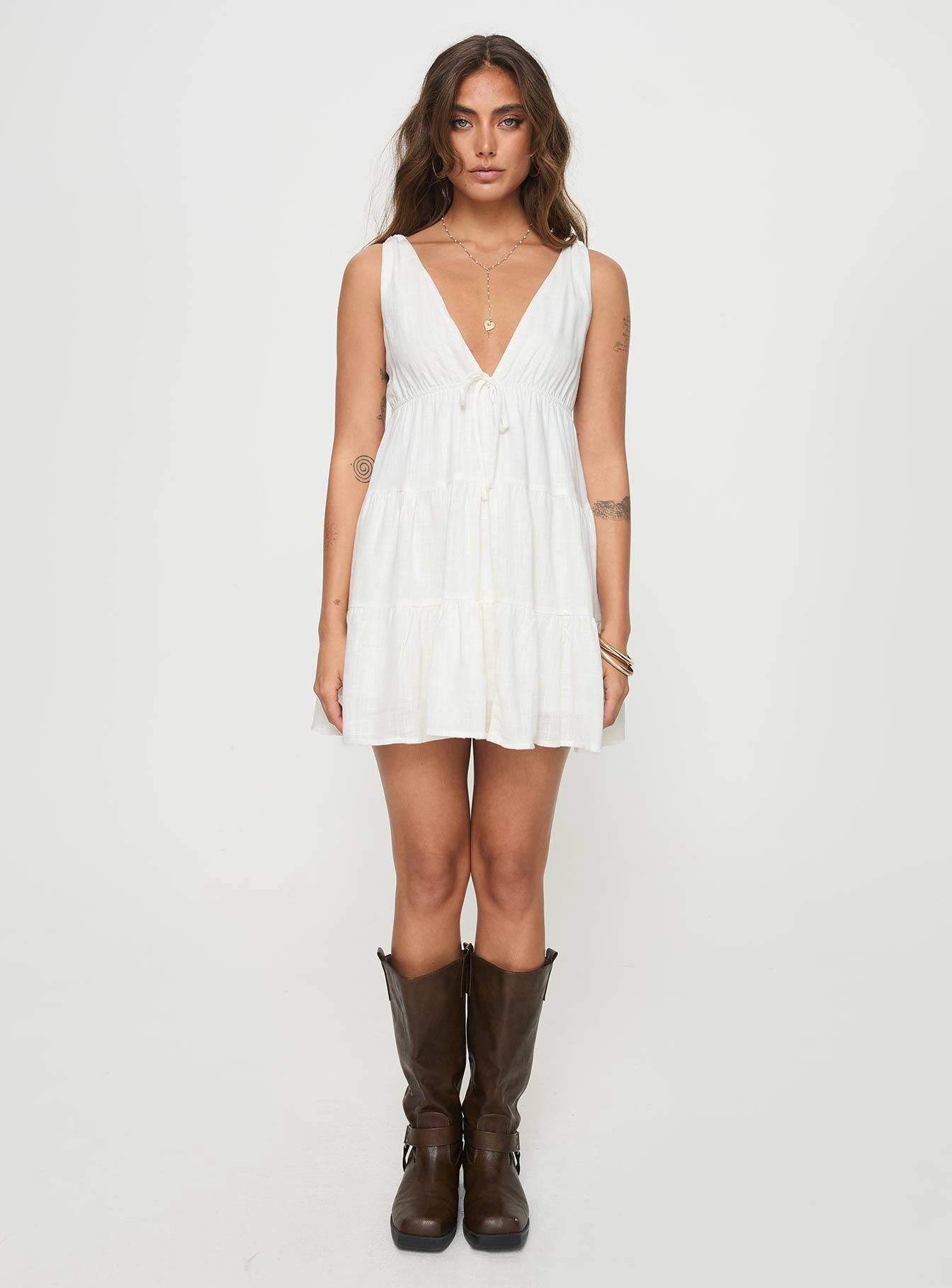 Dipsie Mini Dress White - Image 7