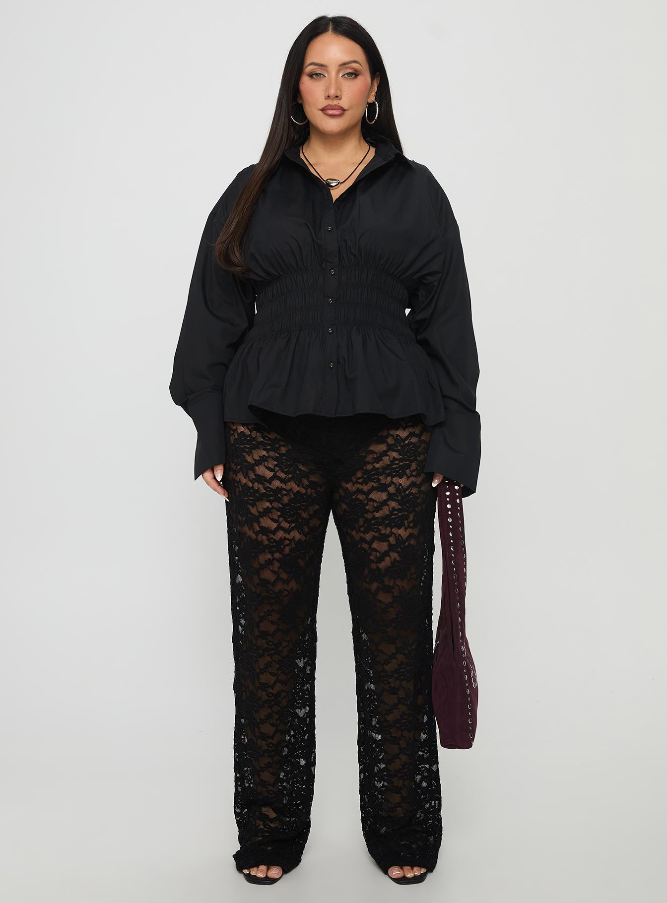 Peru Lace Pants Black Curve - Image 7