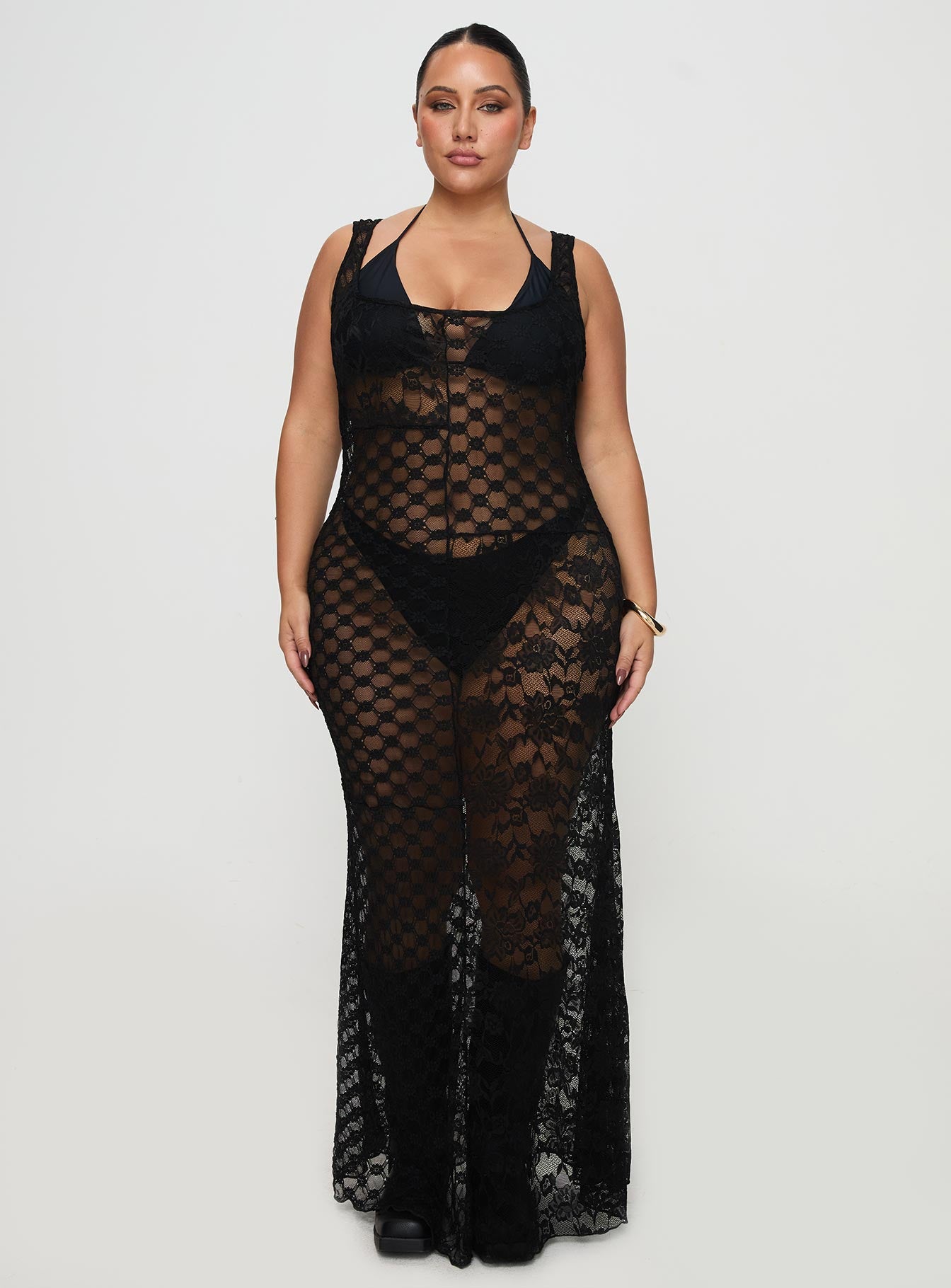 Zhara Lace Dress Black Curve - Image 7