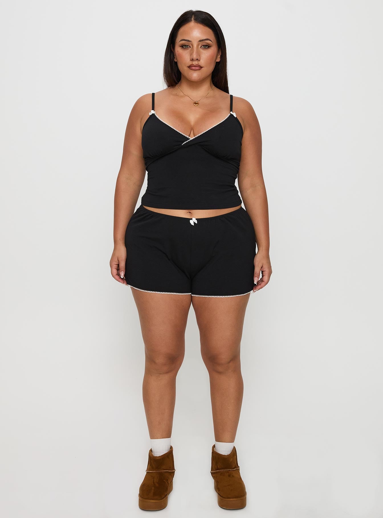 Lullabies Jersey Cami Top Black Curve - Image 7