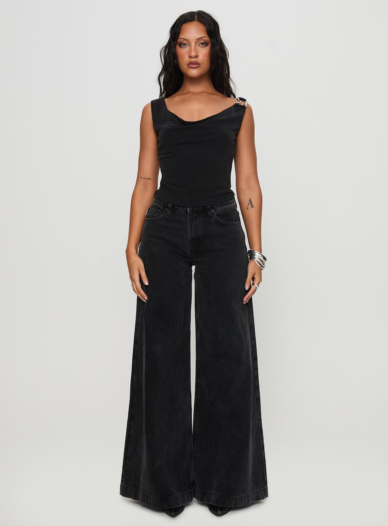 Toby Low Rise Baggy Jeans Charcoal - Image 7