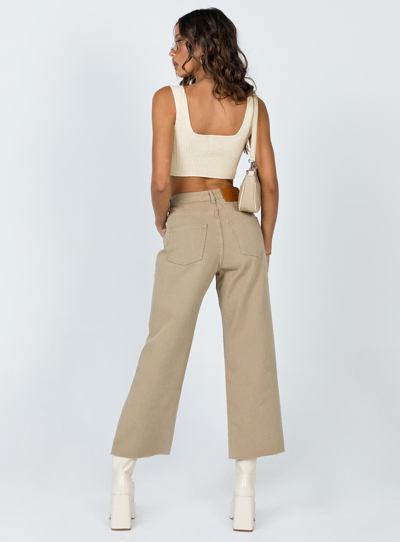 Ruby Cropped Jeans Tan - Image 6