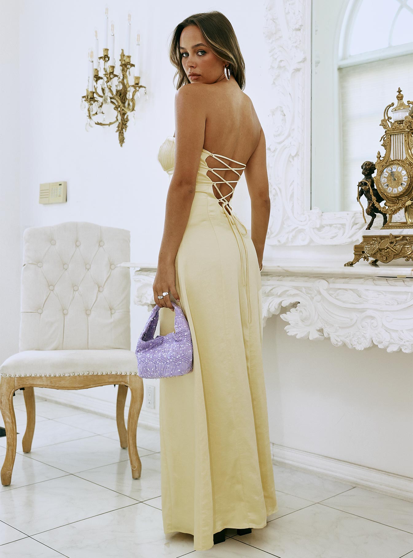 Masterpiece Strapless Maxi Dress Yellow - Image 8