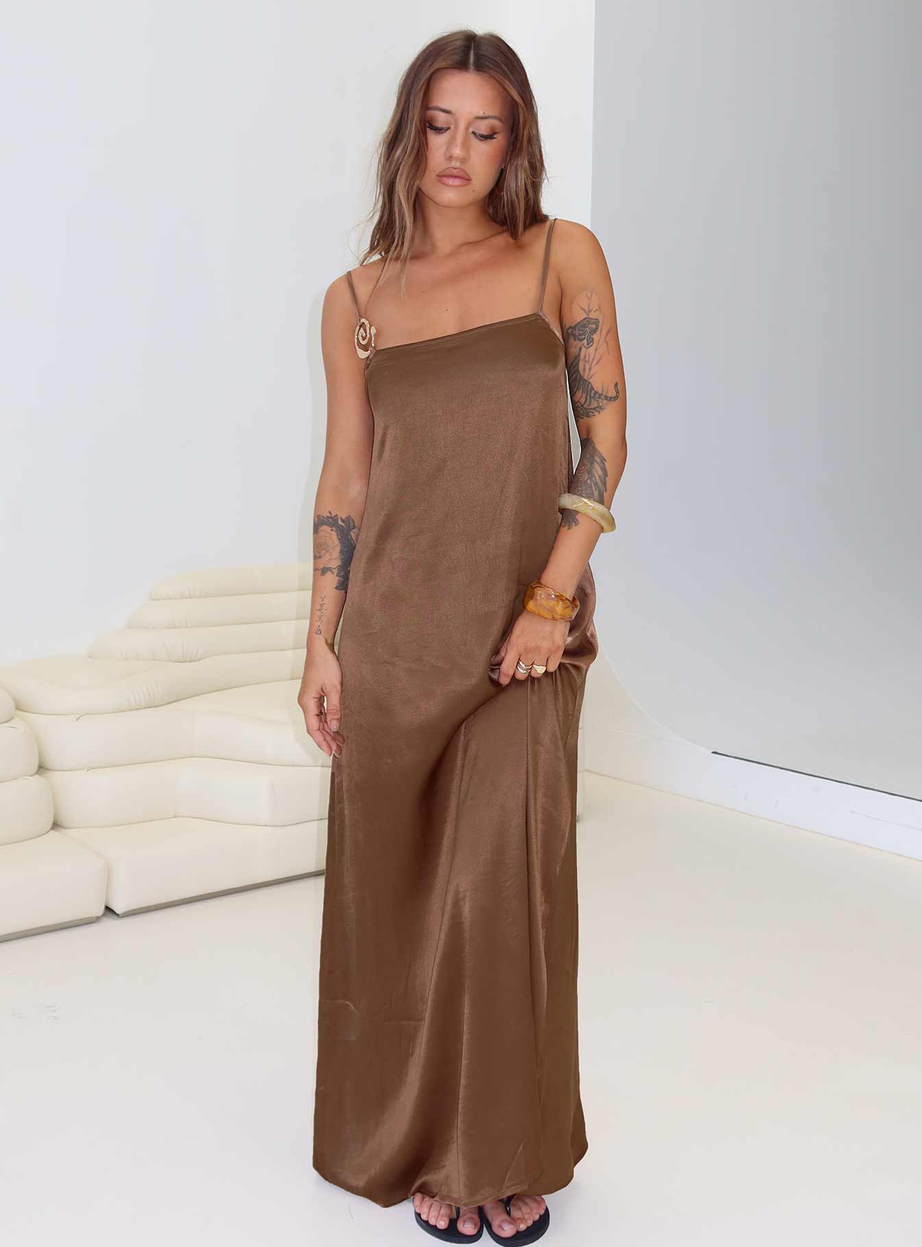 Apple Cider Maxi Dress Brown - Image 8