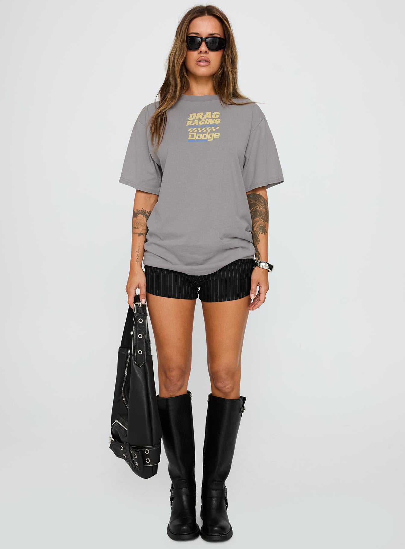 Dodge Racer Oversized Graphic Tee Grey - Image 8