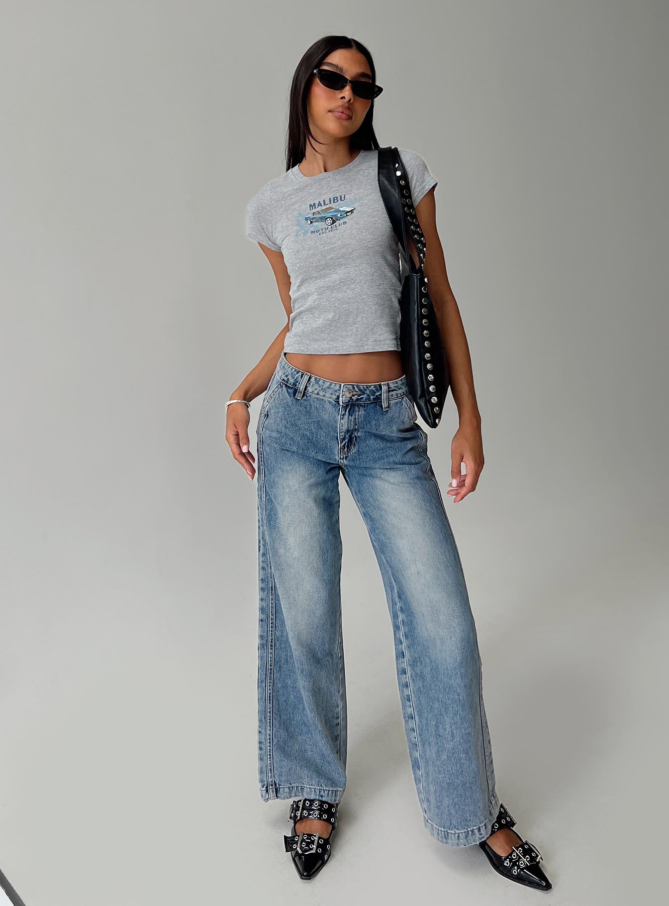 Skipper Low Rise Wide Leg Jeans Vintage Blue - Image 8