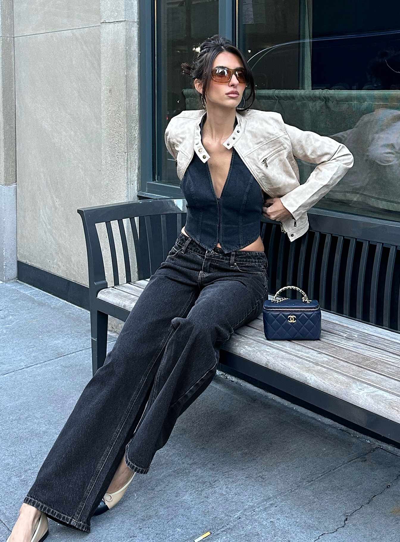 Top Model Low Rise Straight Leg Jeans Charcoal - Image 10