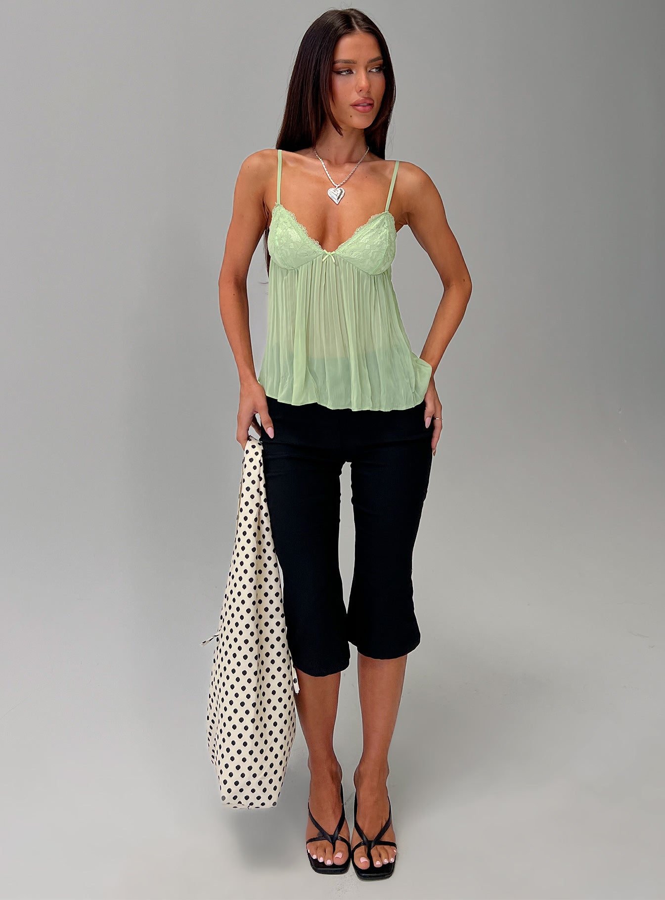 Zami Pleat Top Green - Image 8
