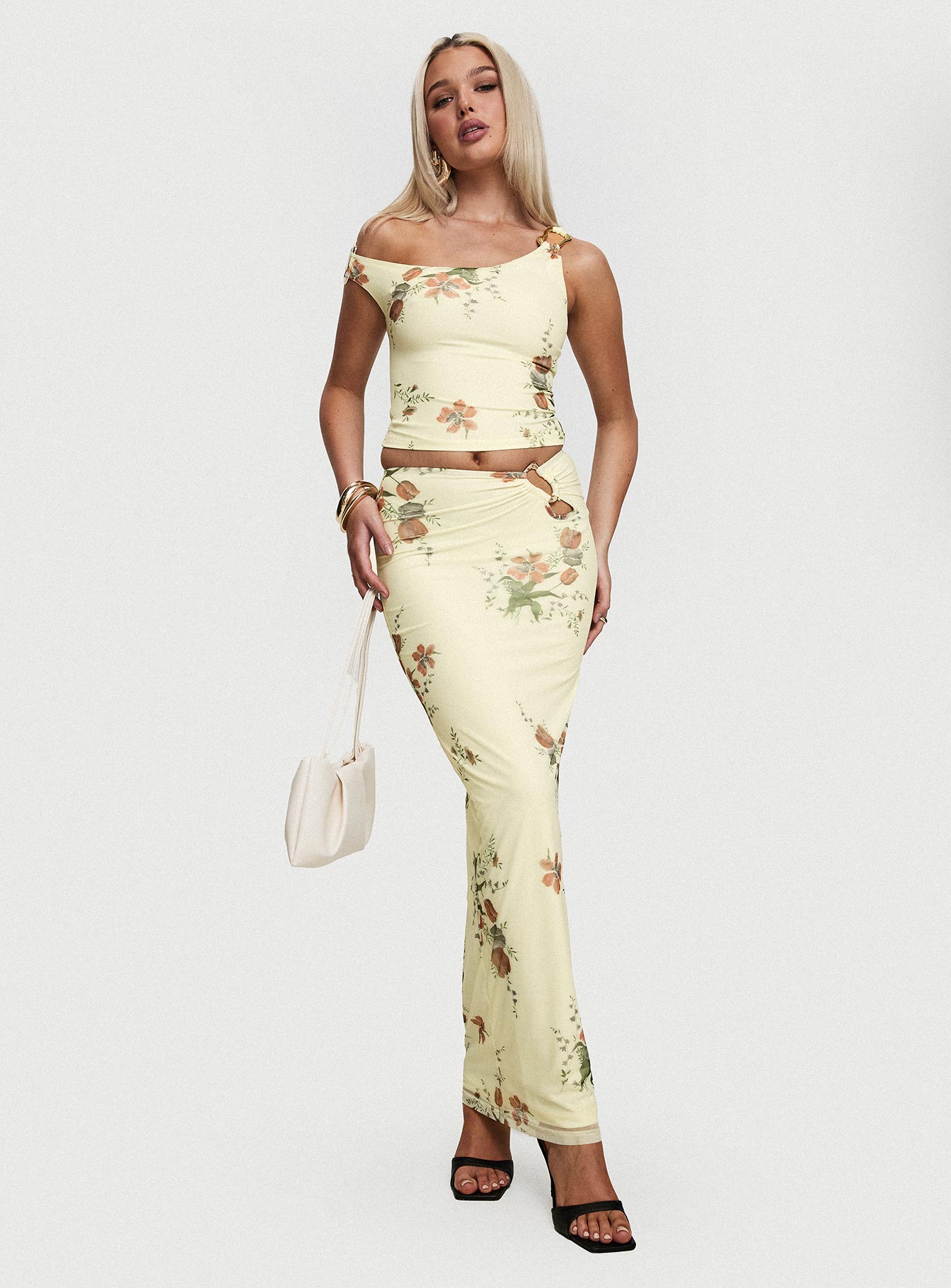 Rios One Shoulder Top Yellow Floral - Image 8