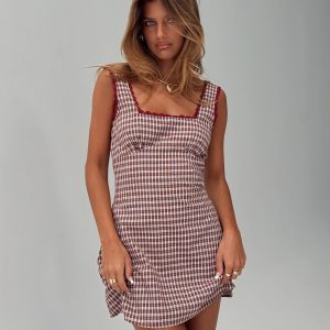 Dasha Mini Dress Red Check Petite