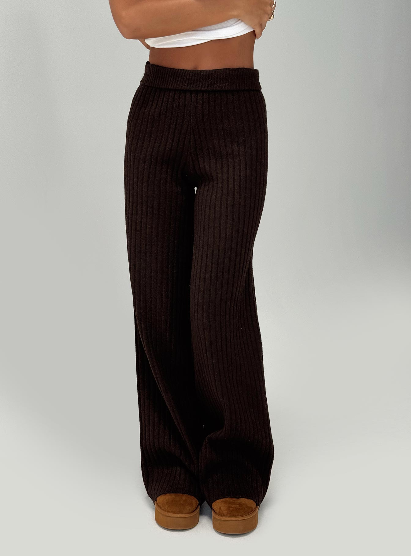 Montana Knit Pants Chocolate Brown - Image 8