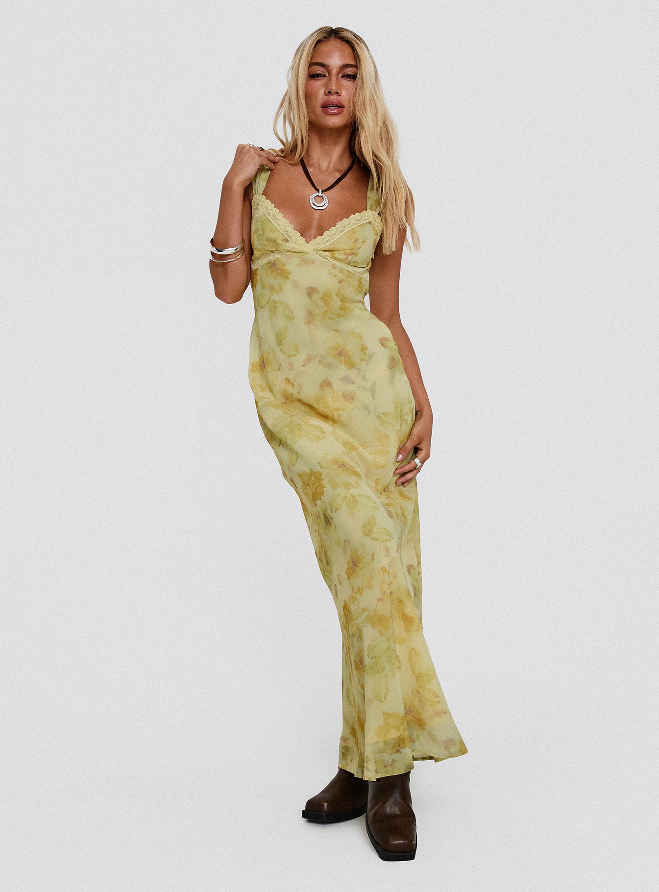 Fernwood Maxi Dress Yellow Multi - Image 8