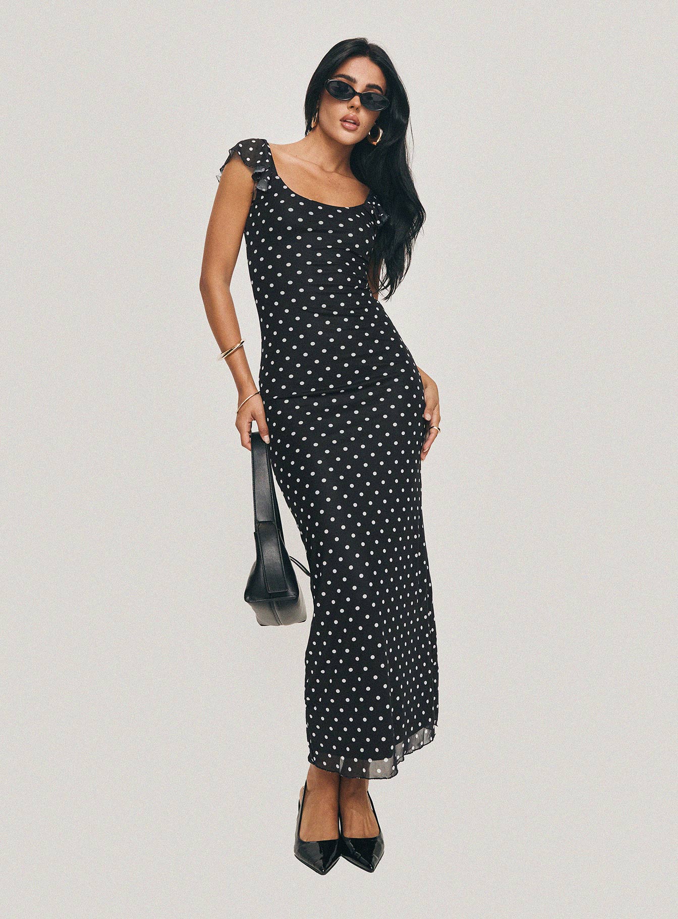 Sandberg Maxi Dress Black Polka Dot - Image 8