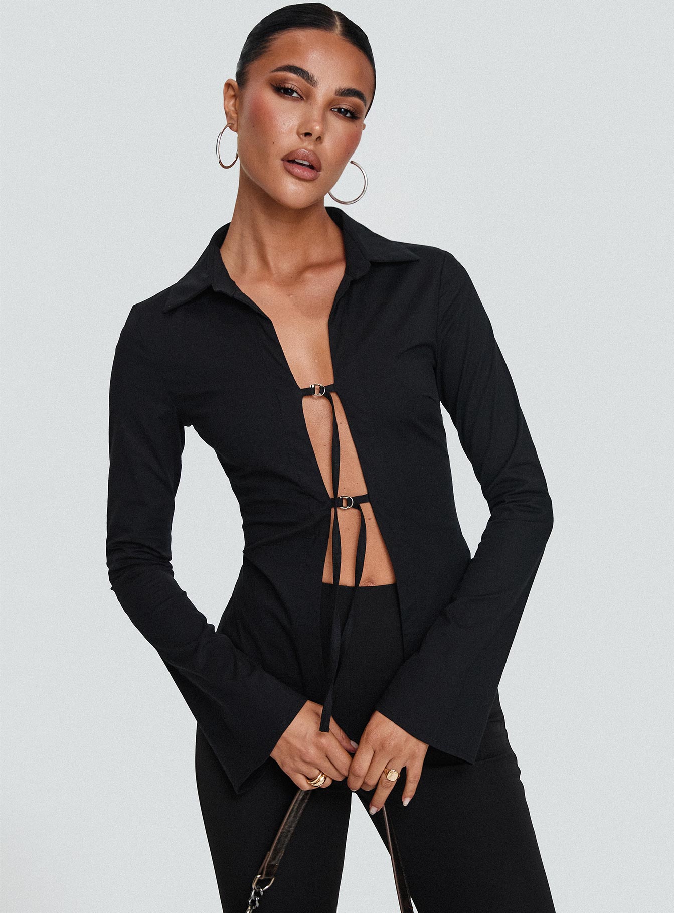 Nataline Long Sleeve Top Black - Image 8