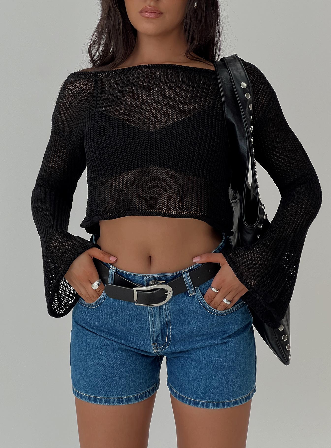 Saldana Shorts Mid Blue Denim Petite - Image 7