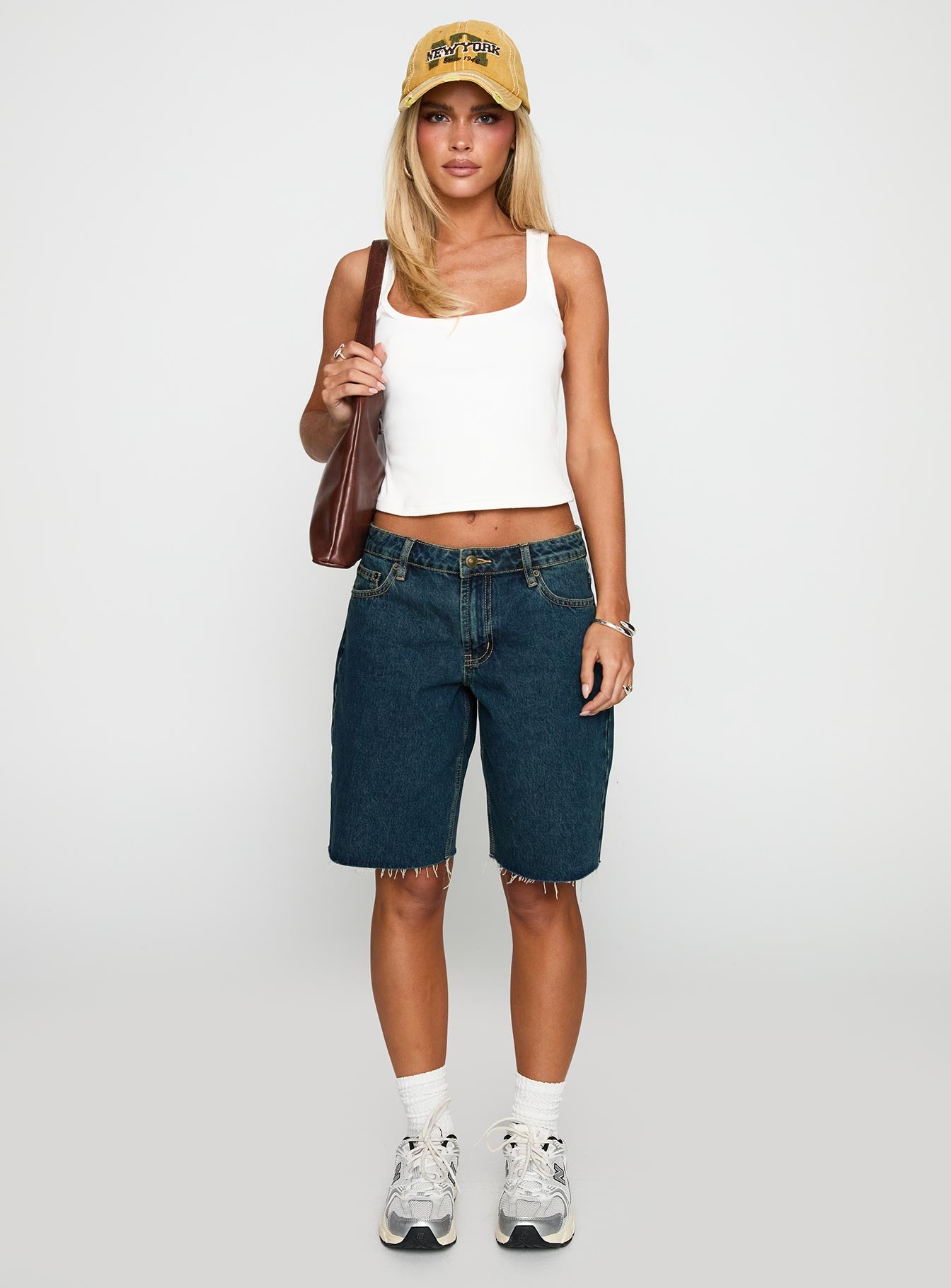 Cult Classic Longline Denim Shorts Vintage Wash - Image 8