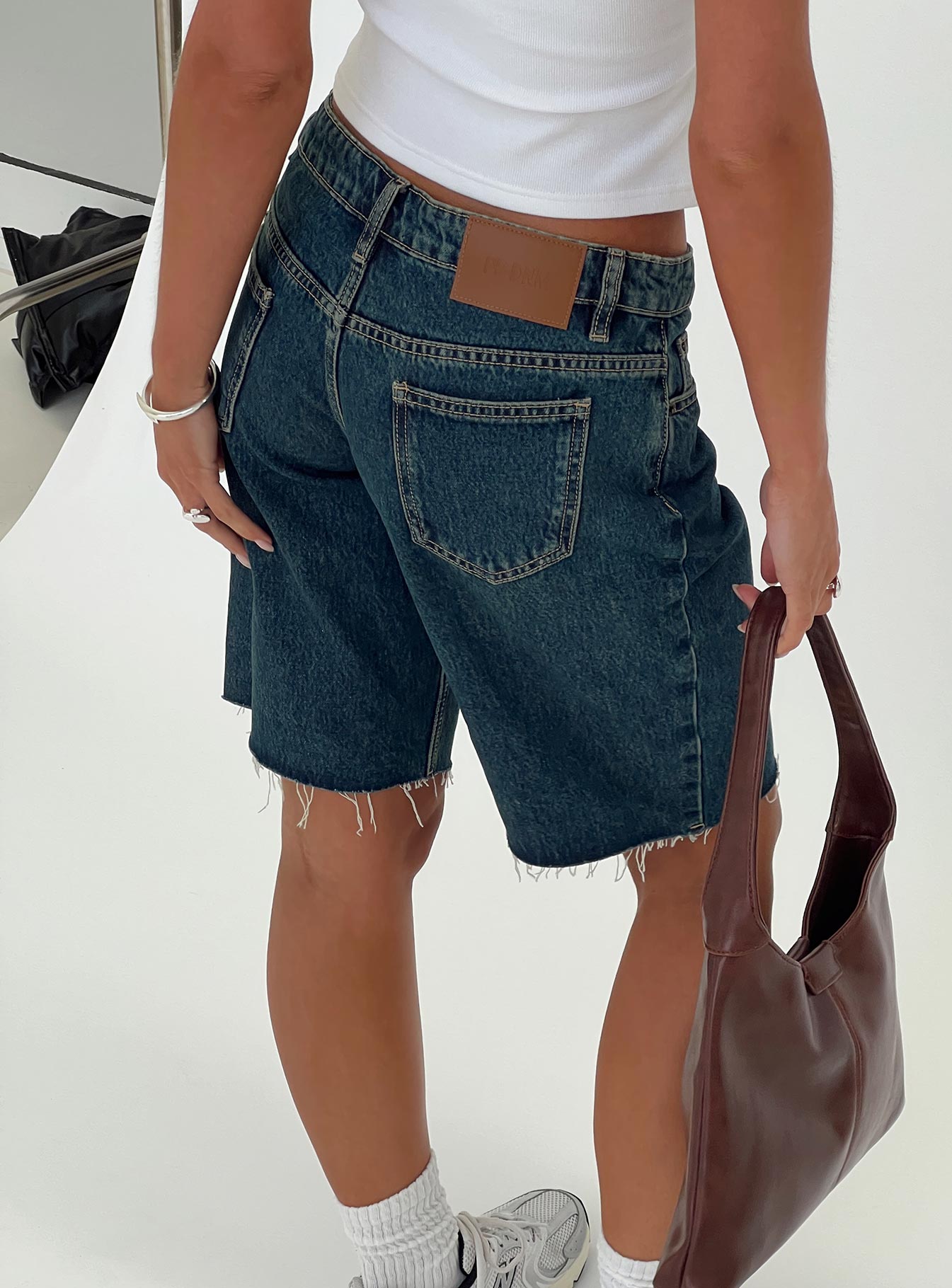 Cult Classic Longline Denim Shorts Vintage Wash - Image 9