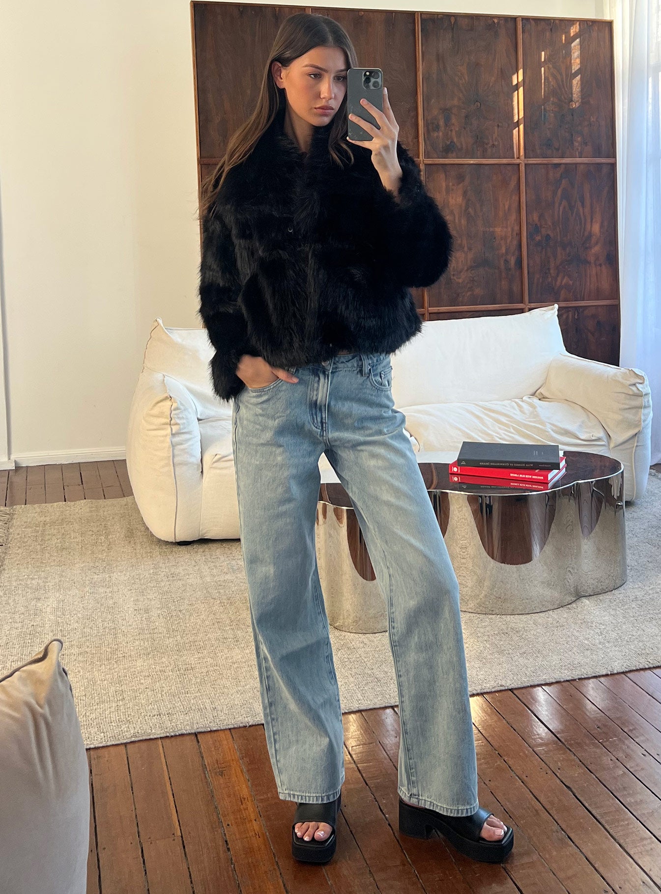 Echo Park High Rise Straight Leg Jeans Vintage Wash - Image 9