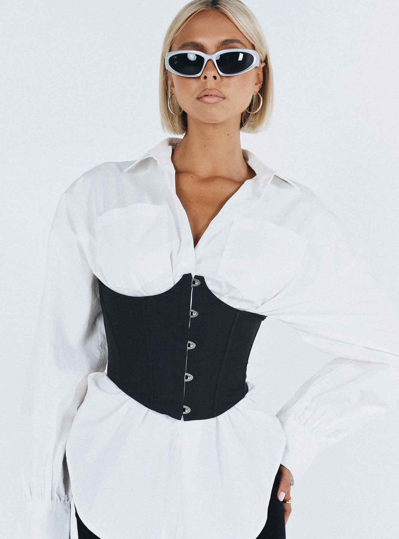 Rosina Underbust Corset Black - Image 8