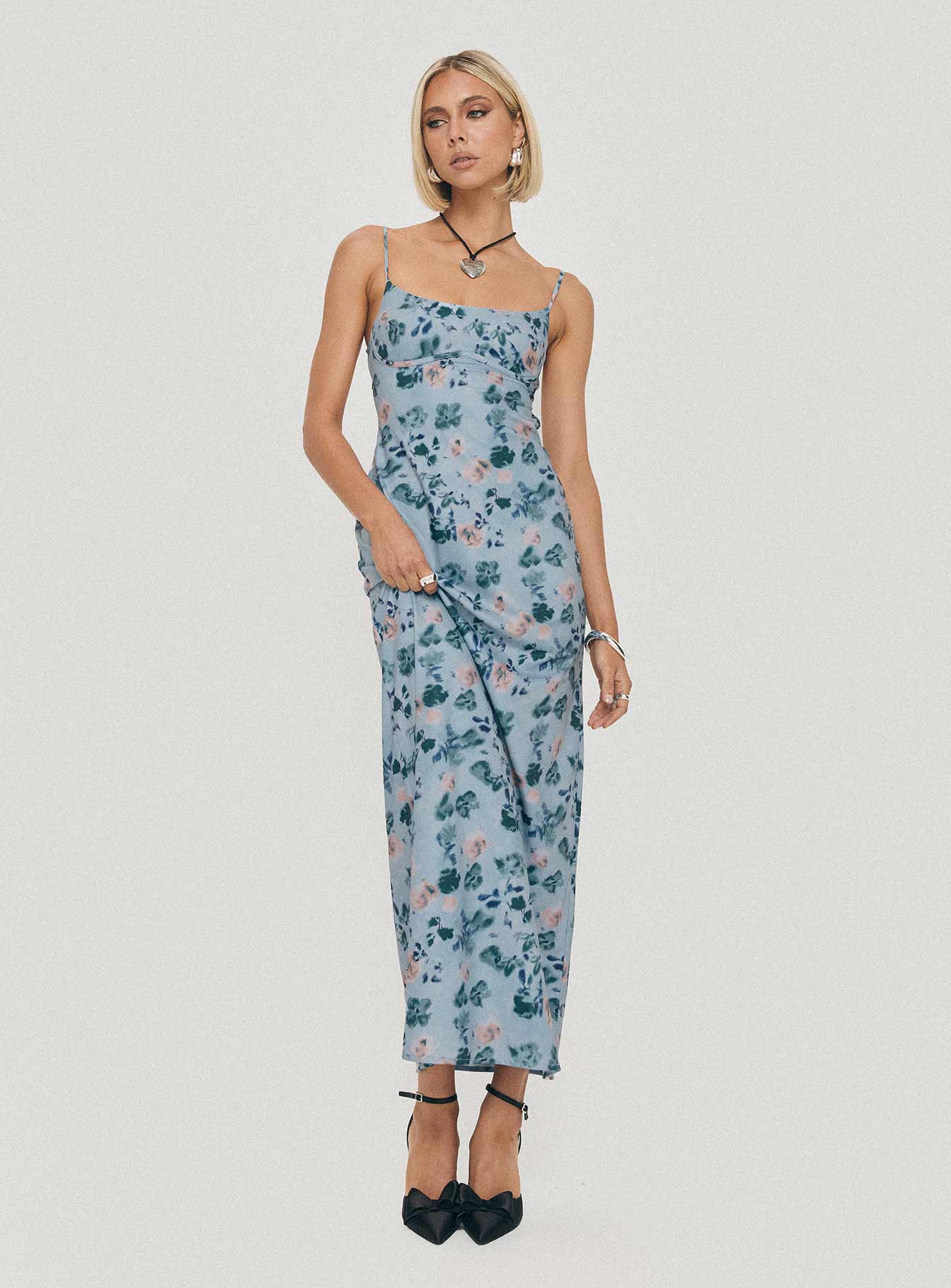 Ravia Maxi Dress Blue / Floral - Image 8