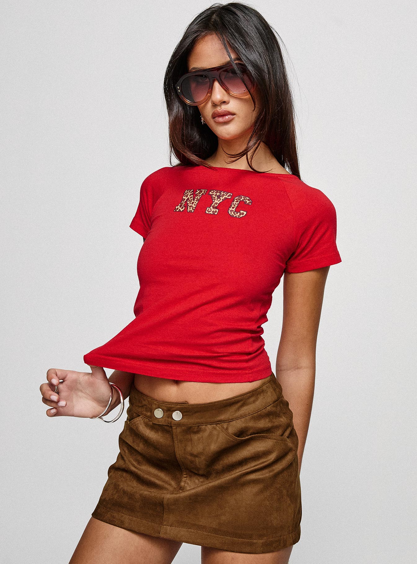 Nyc Leopard Graphic Top Red - Image 8