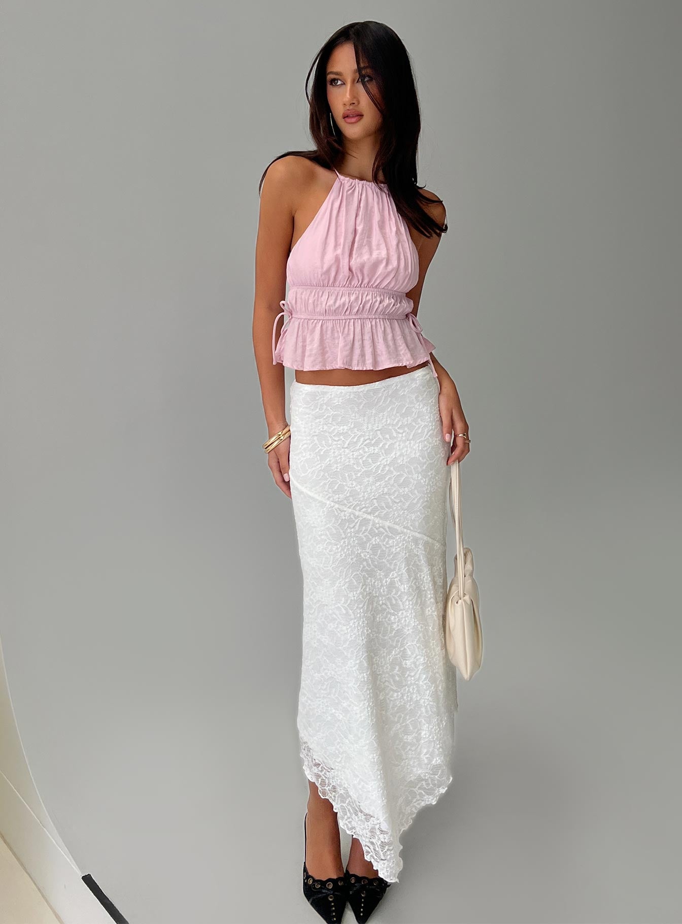 Freebirds Lace Midi Skirt White - Image 8