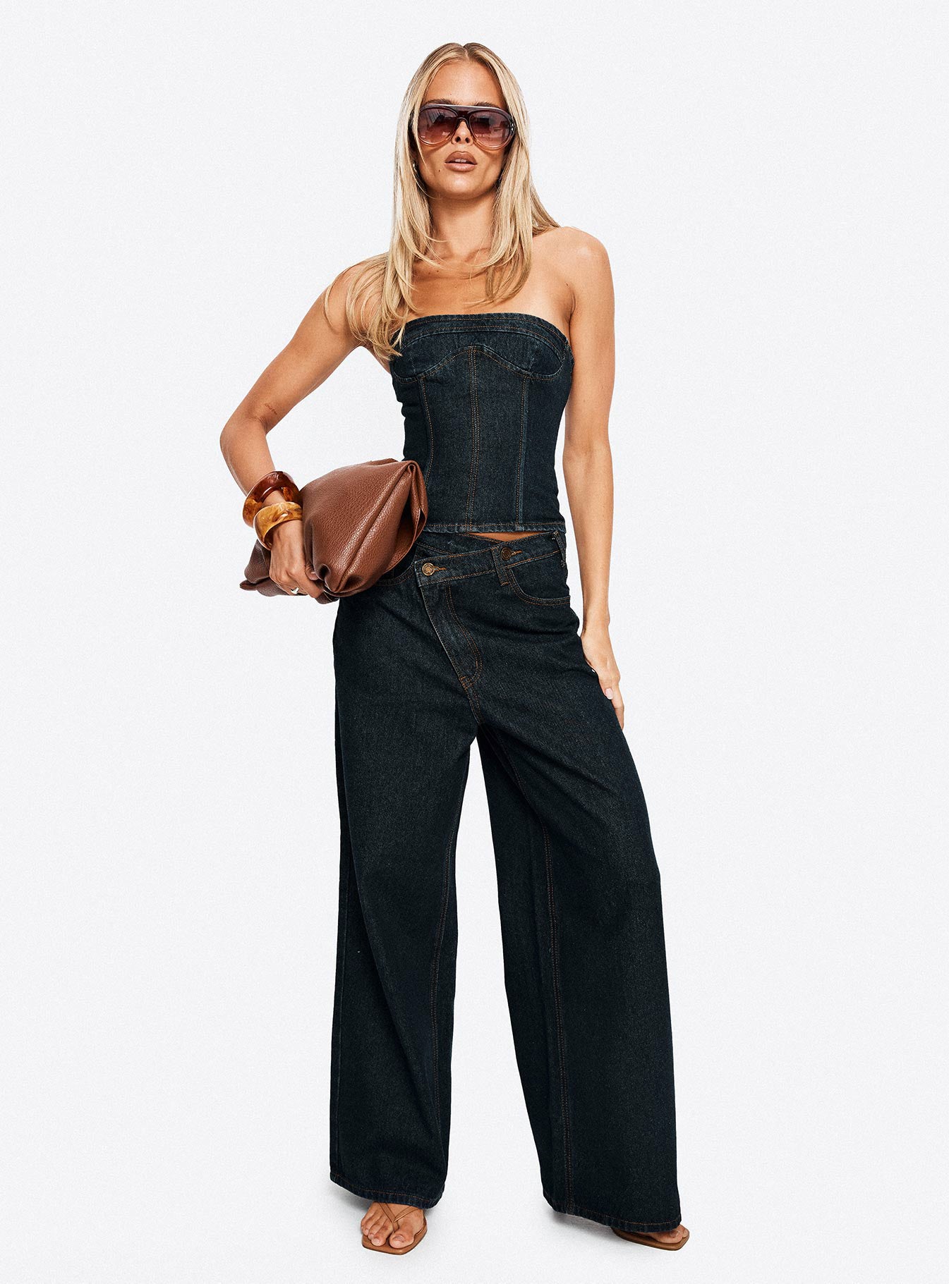 Blue Crush Low Rise Wide Leg Jeans Indigo - Image 9