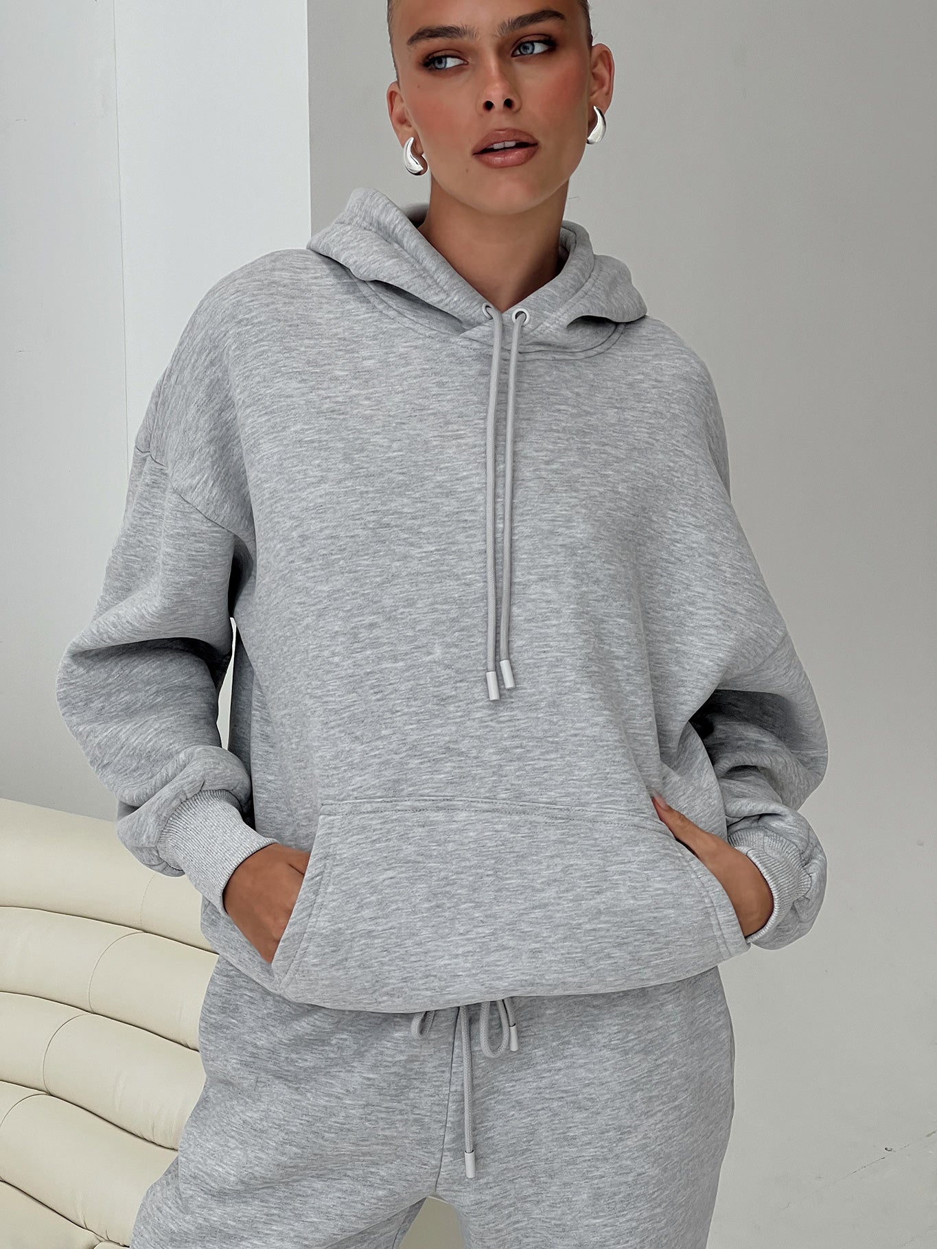 Dream Fleece Classic Hoodie Grey Marle - Image 8