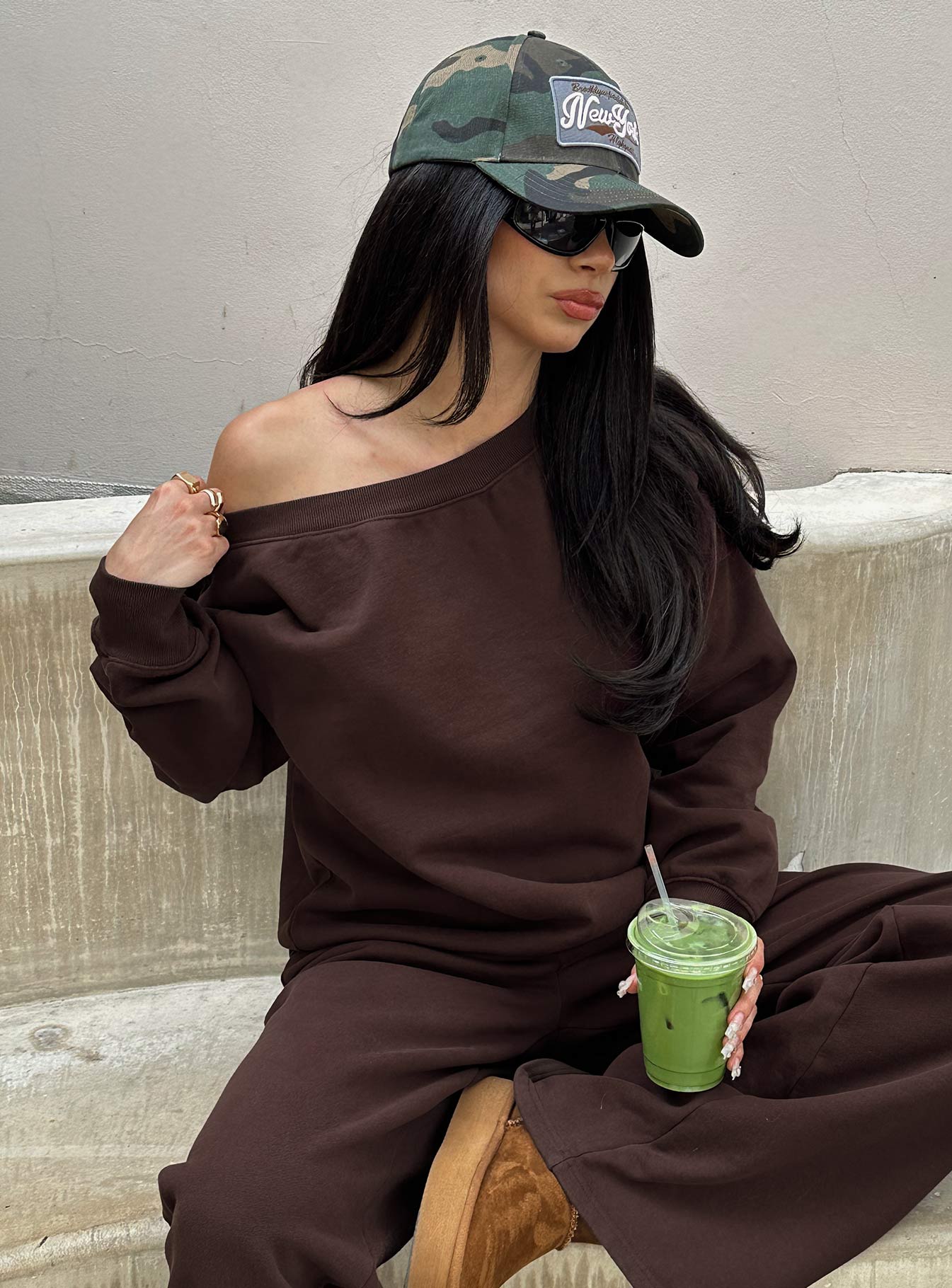 Wellness Off The Shoulder Jumper Brown - Image 8