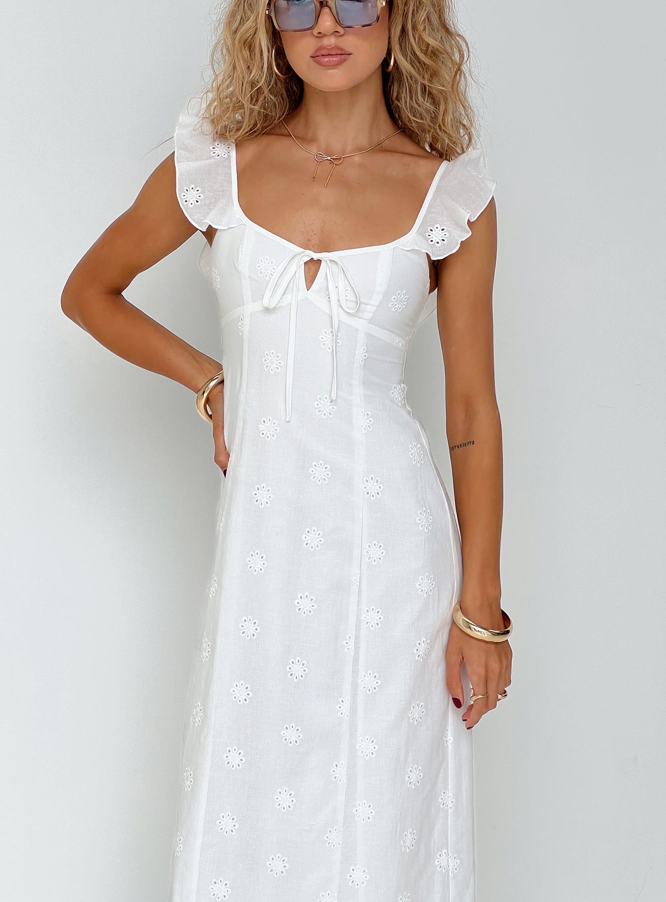 Lombardi Maxi Dress White - Image 8