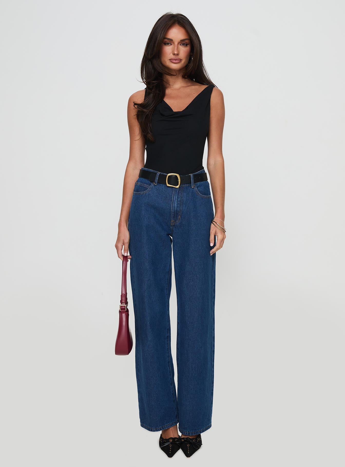 Axton Cowl Neck Bodysuit Black - Image 8