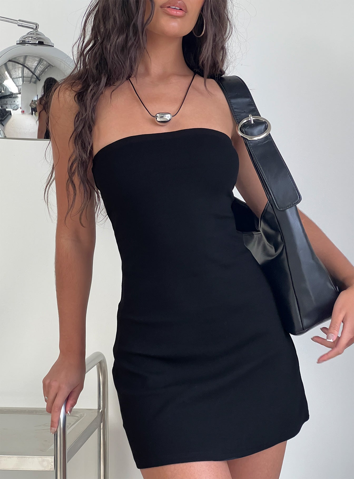 Baseline Strapless Mini Dress Black - Image 8