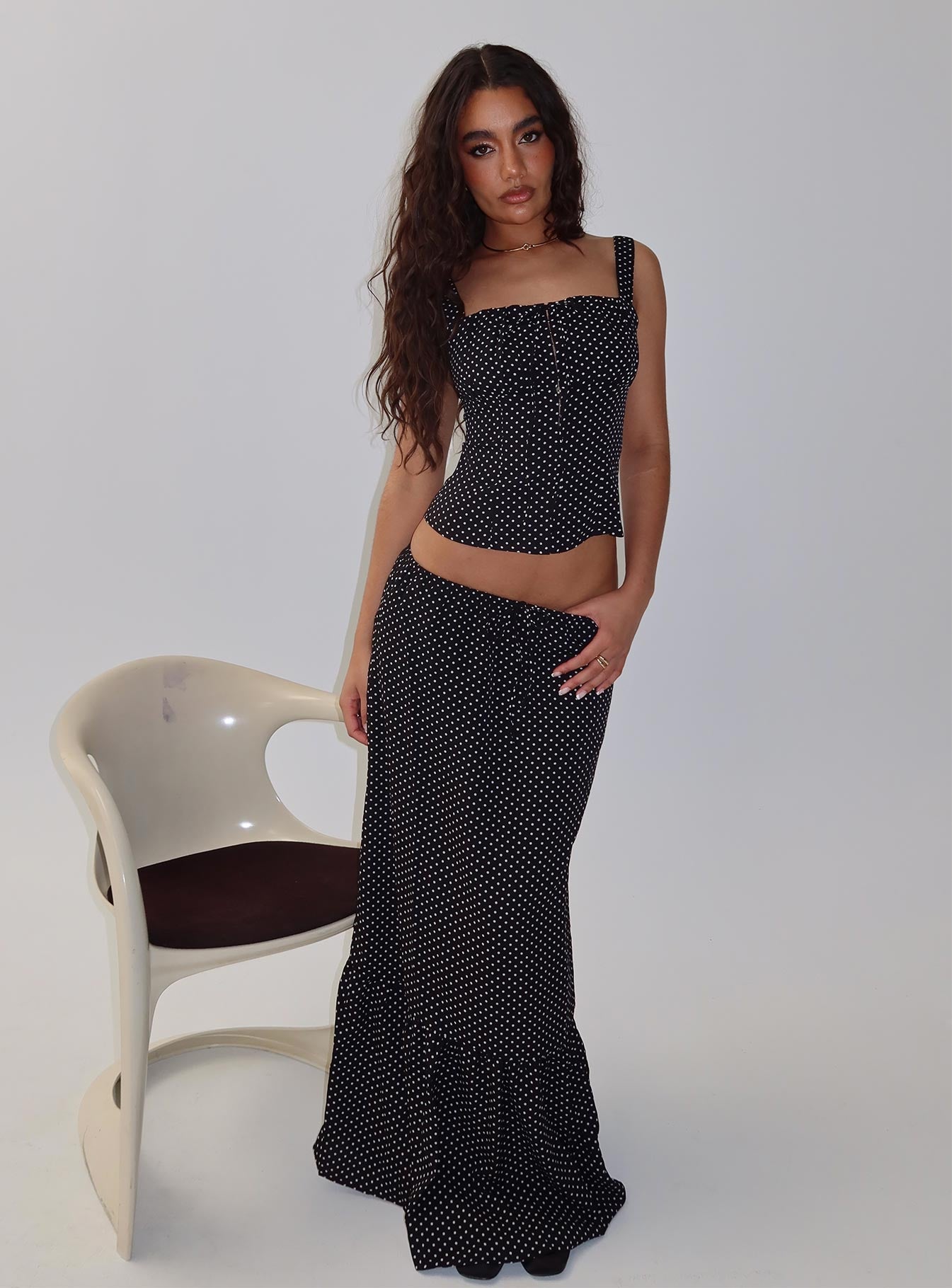 Modern Girl Maxi Skirt Black / Polka Dot - Image 8