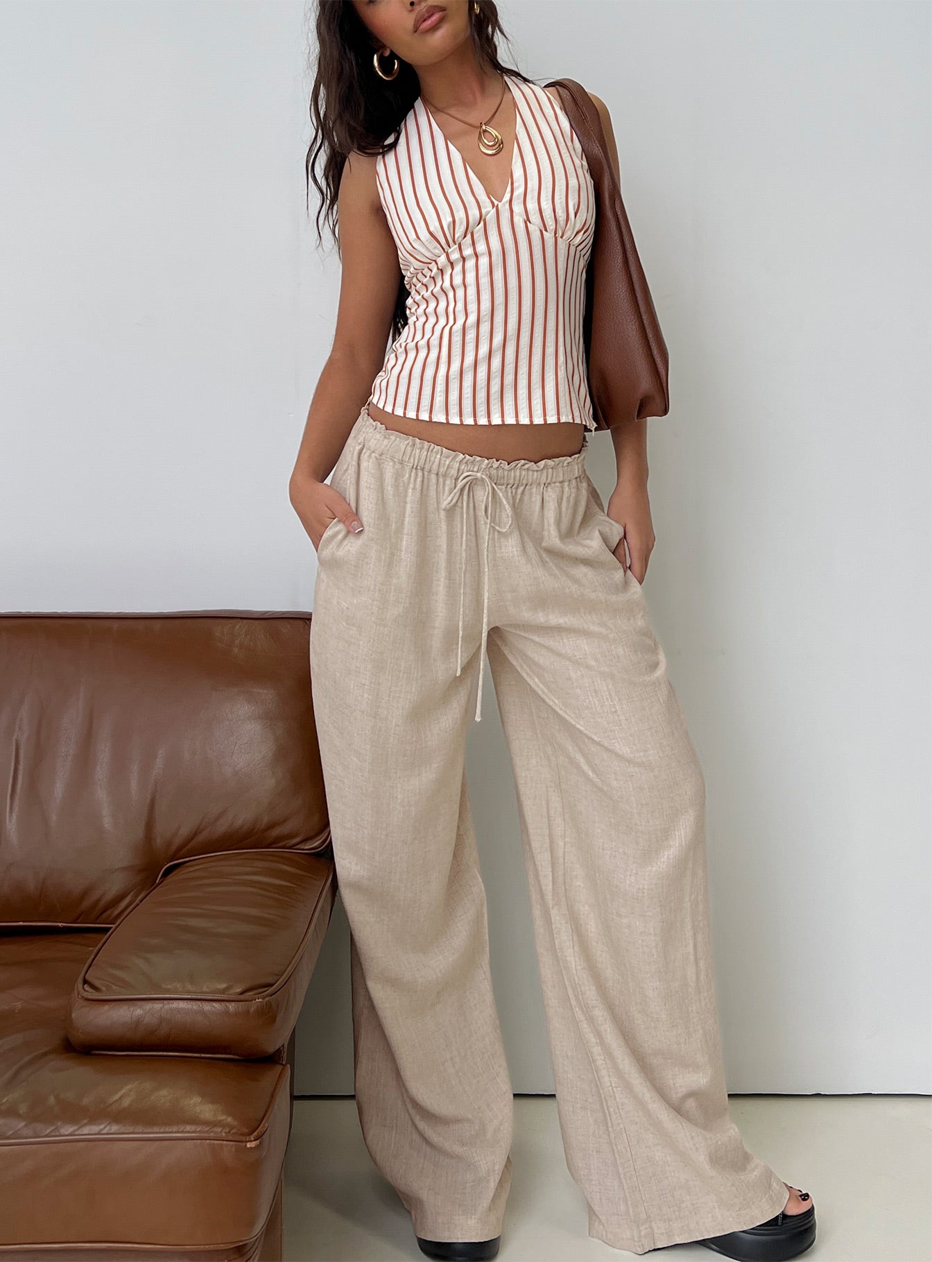 Radiant Beam Halter Top Orange Stripe - Image 8