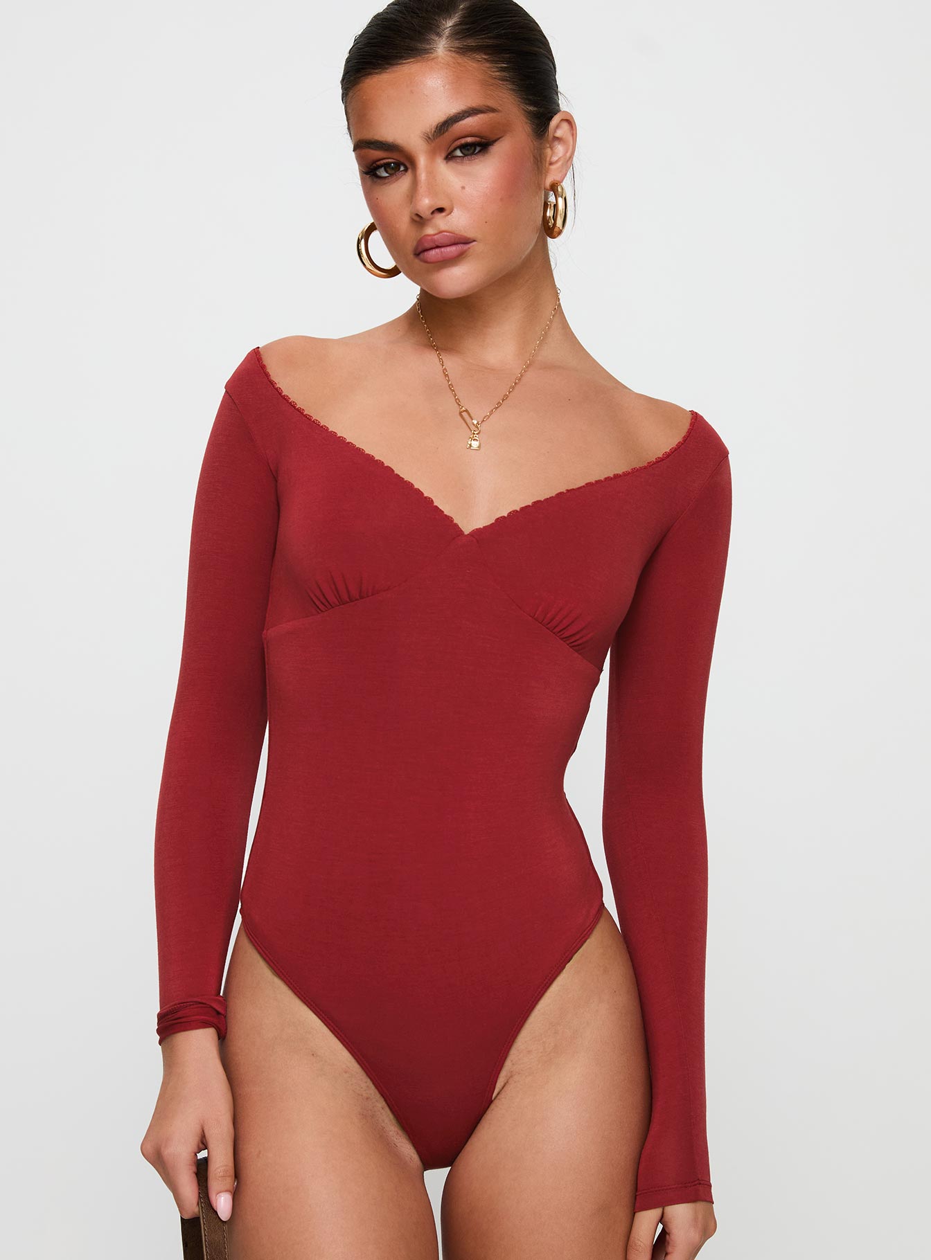 Loveydove Bodysuit Burgundy - Image 8
