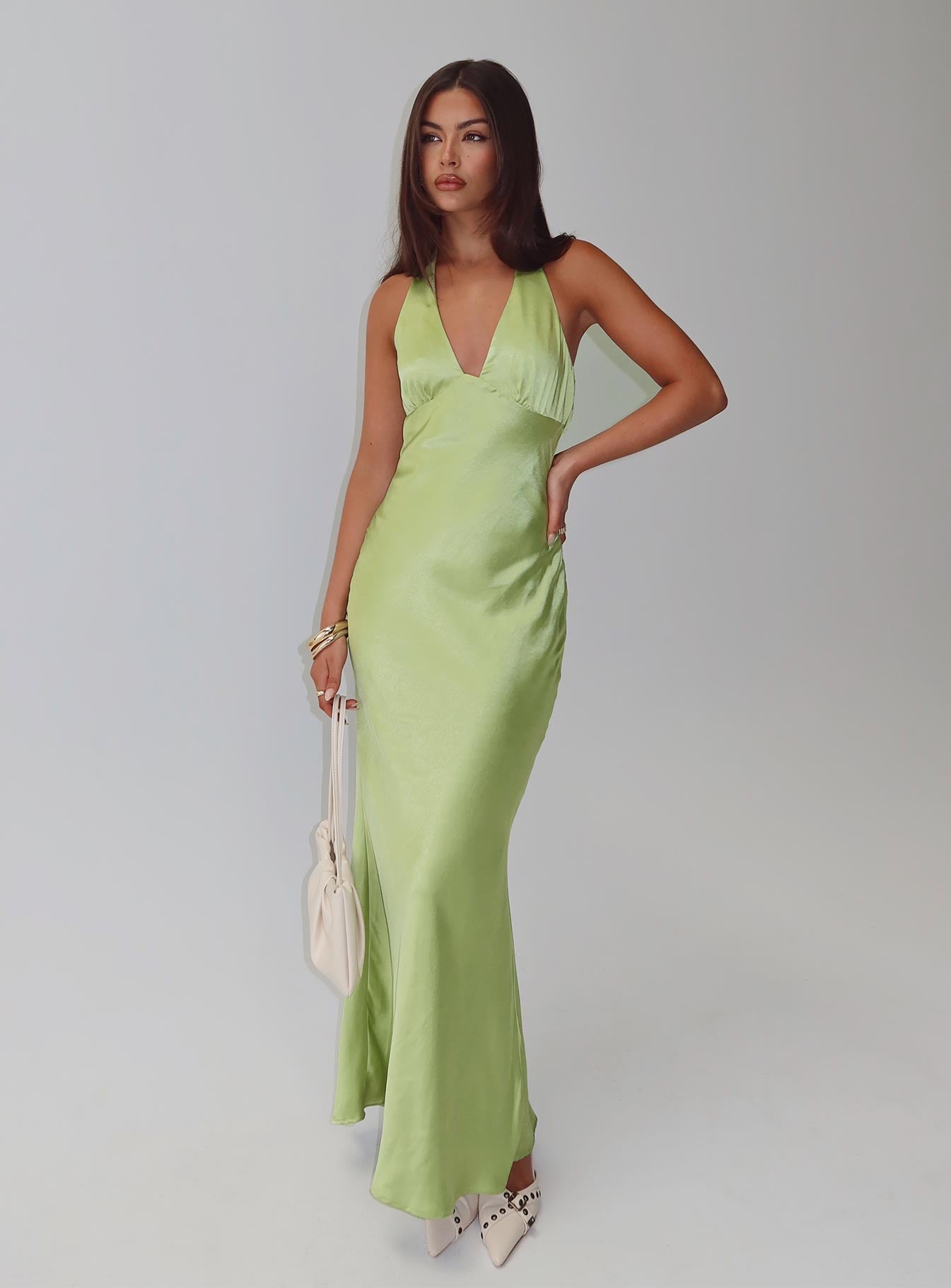 Gloriana Halter Maxi Dress Green - Image 8