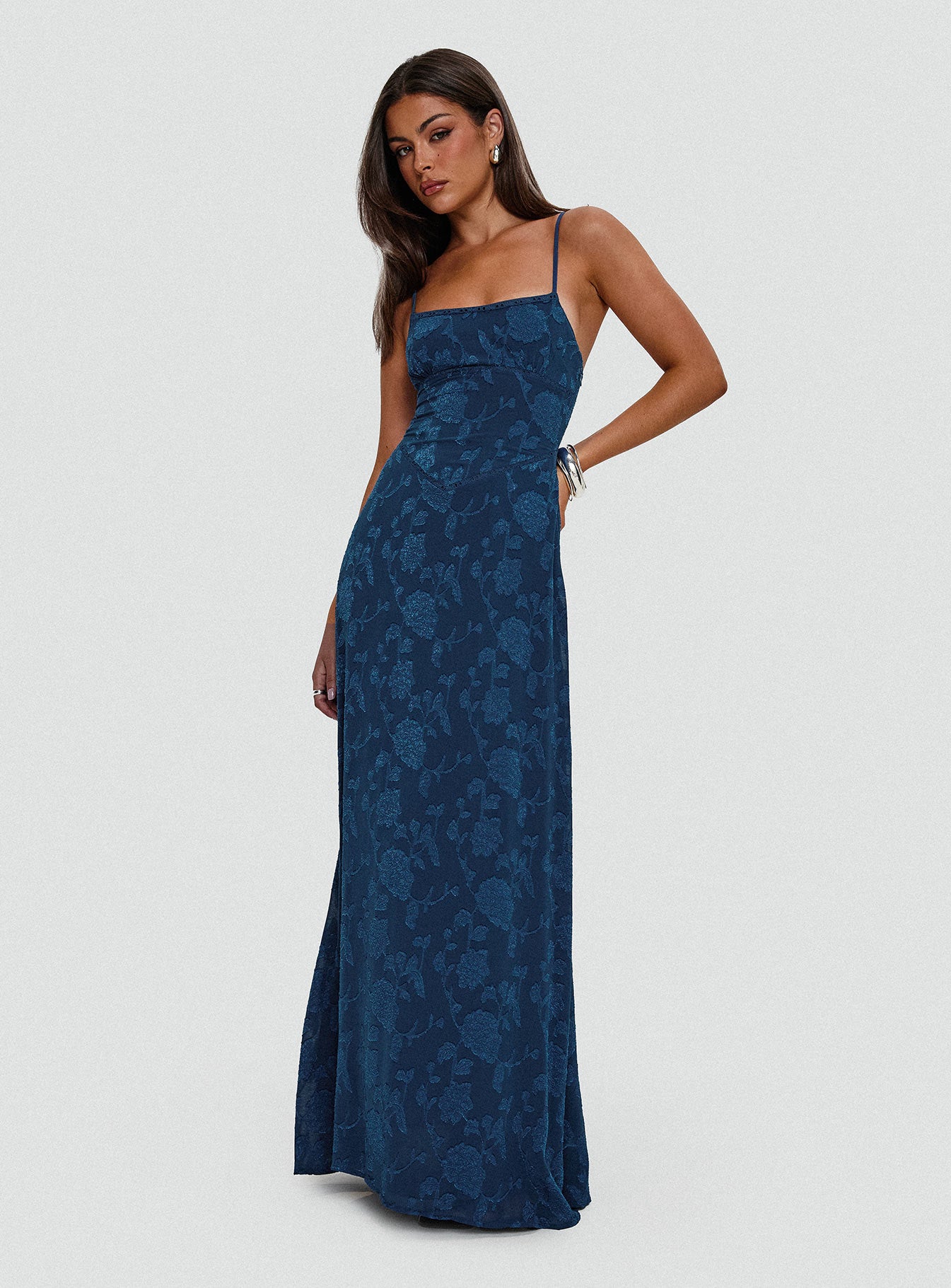 South Of France Maxi Dress Navy - Image 8