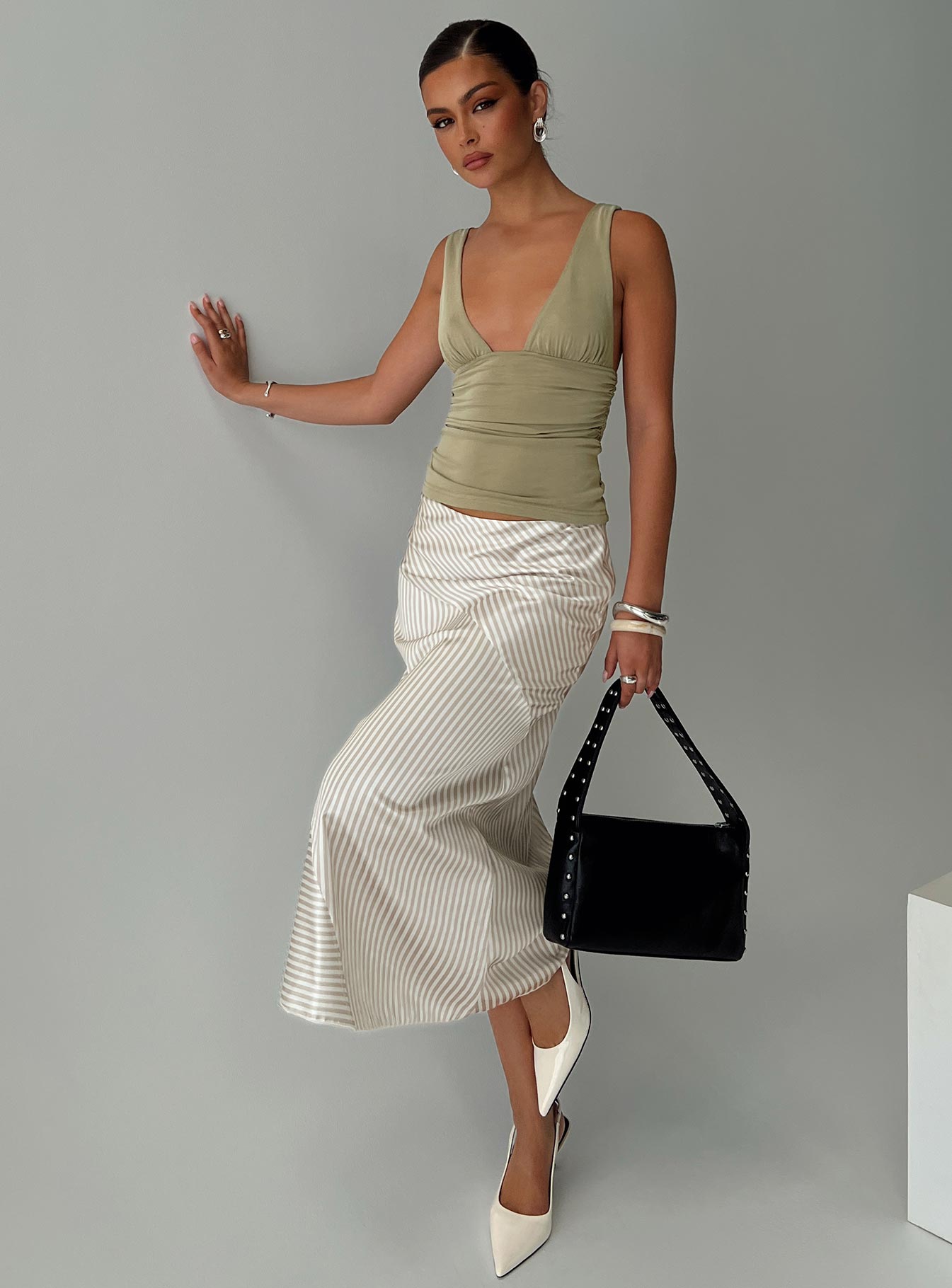 Priscella Asymmetrical Midi Skirt Multi - Image 8