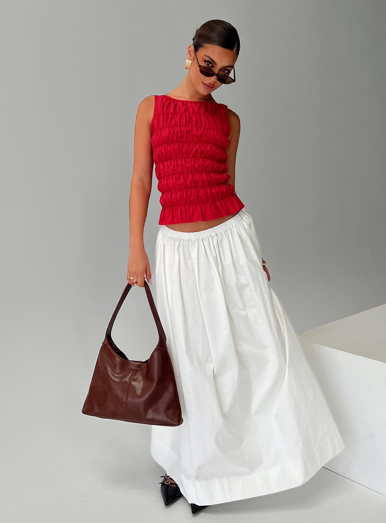 Marleene Shirred Top Red - Image 8