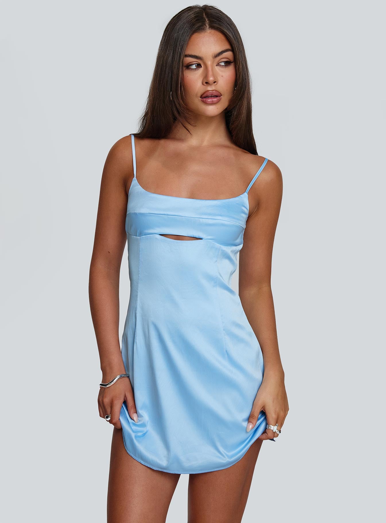 Powell Mini Dress Light Blue - Image 8
