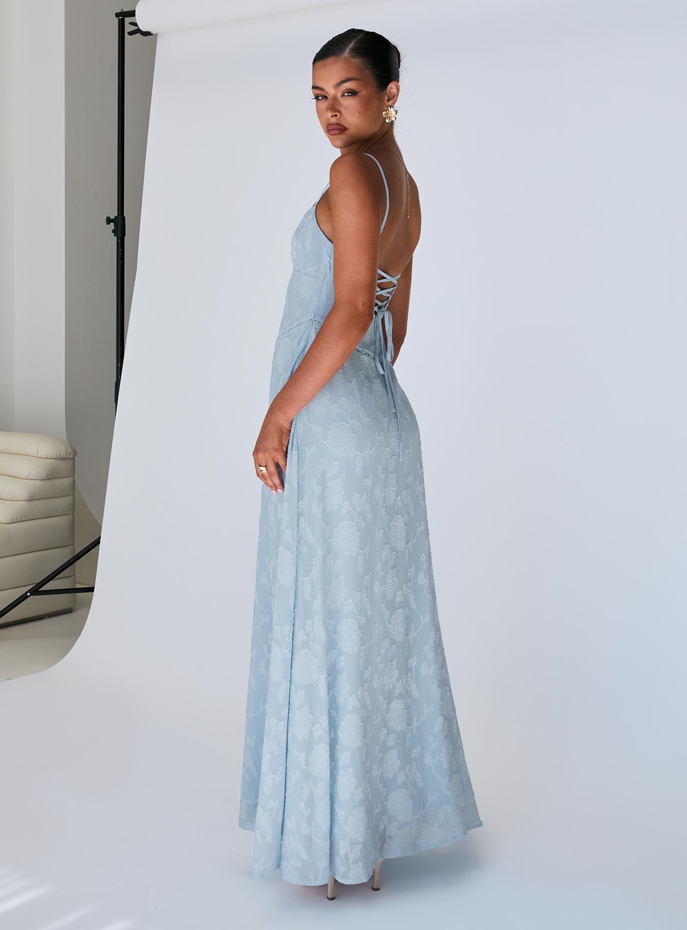 South Of France Maxi Dress Blue Petite - Image 8