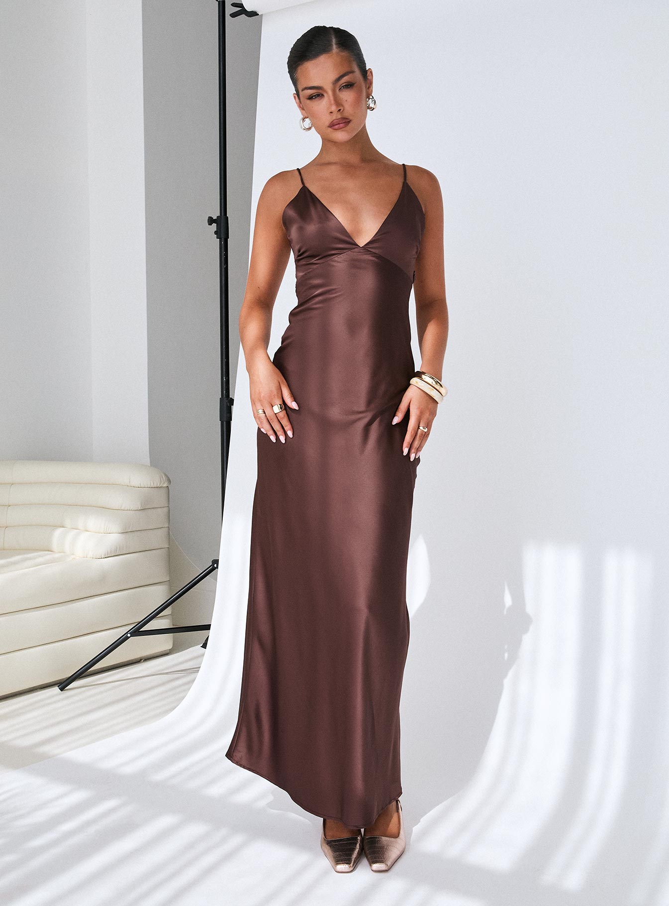 Angels Only Maxi Dress Chocolate - Image 8