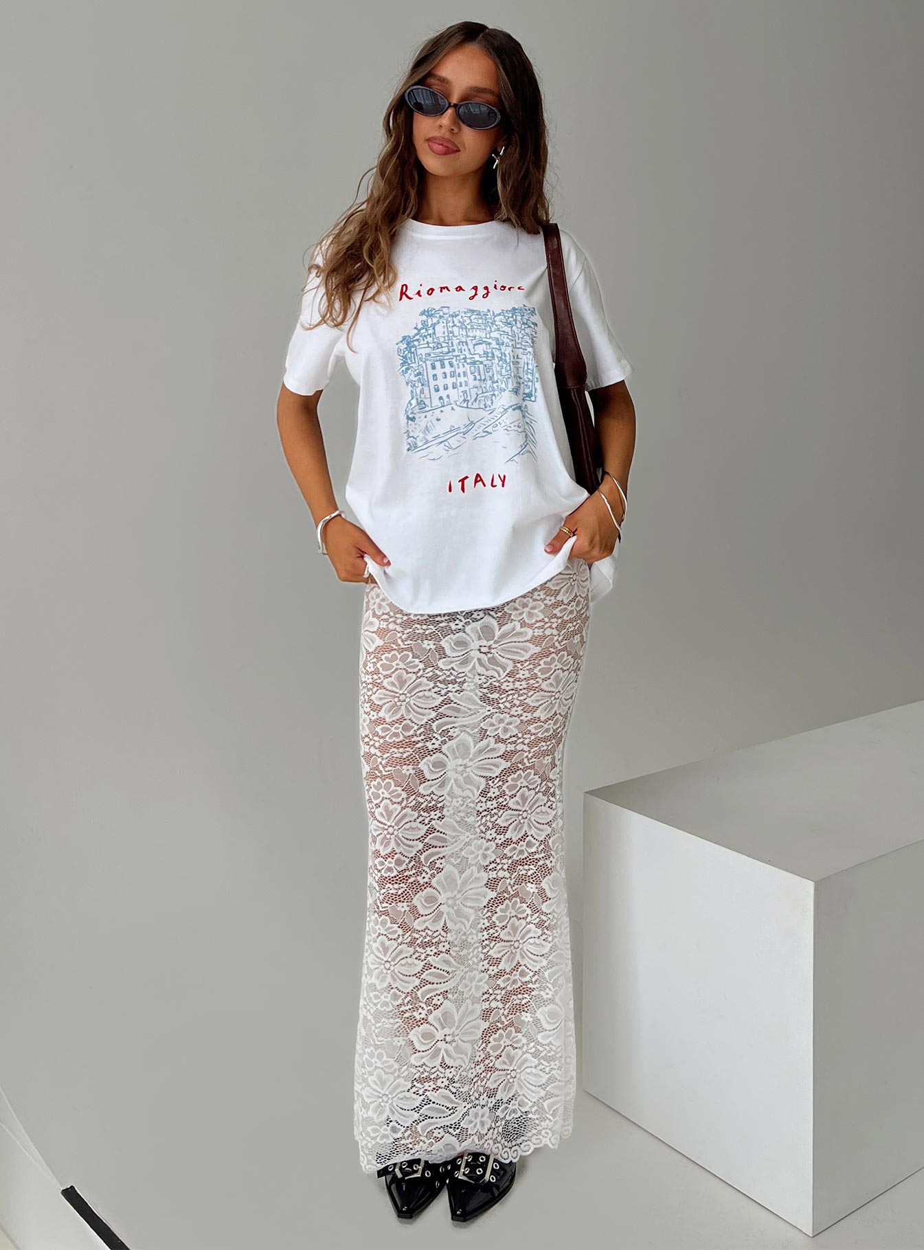 Lombardio Lace Maxi Skirt White - Image 9