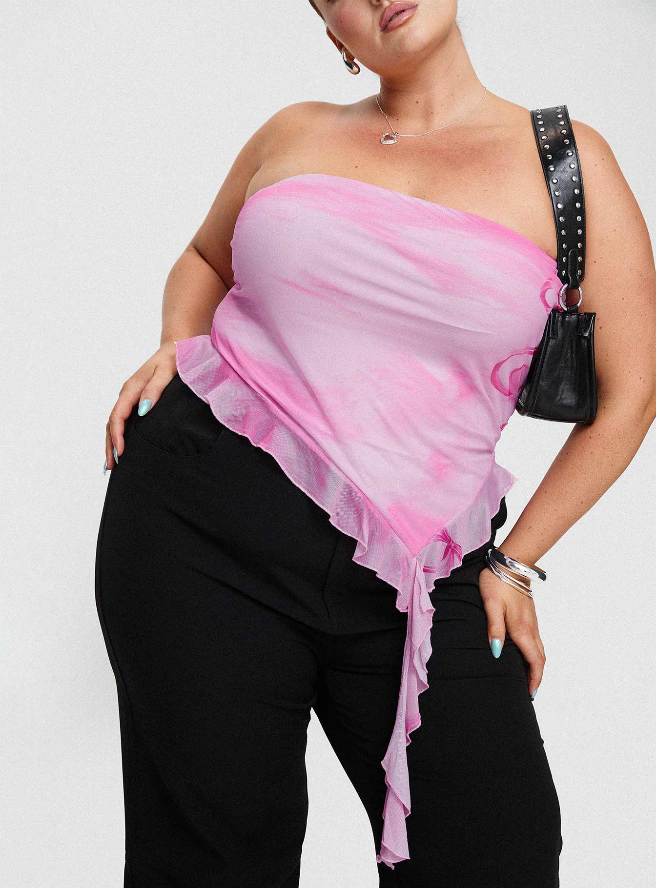 Travessa Asymmetric Tube Top Pink Curve - Image 8