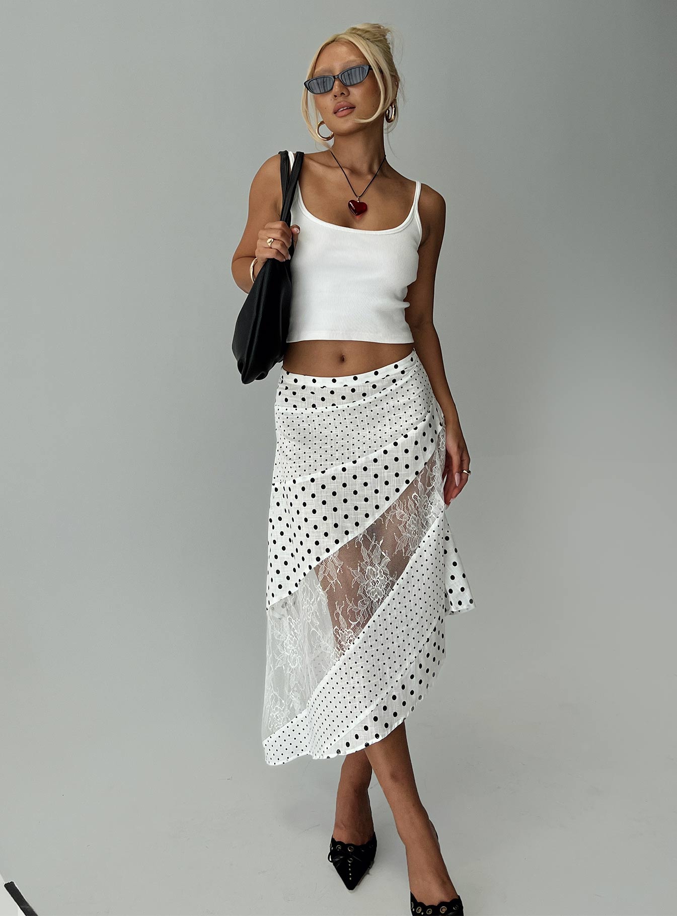 Rennar Maxi Skirt White / Polka Dot - Image 8