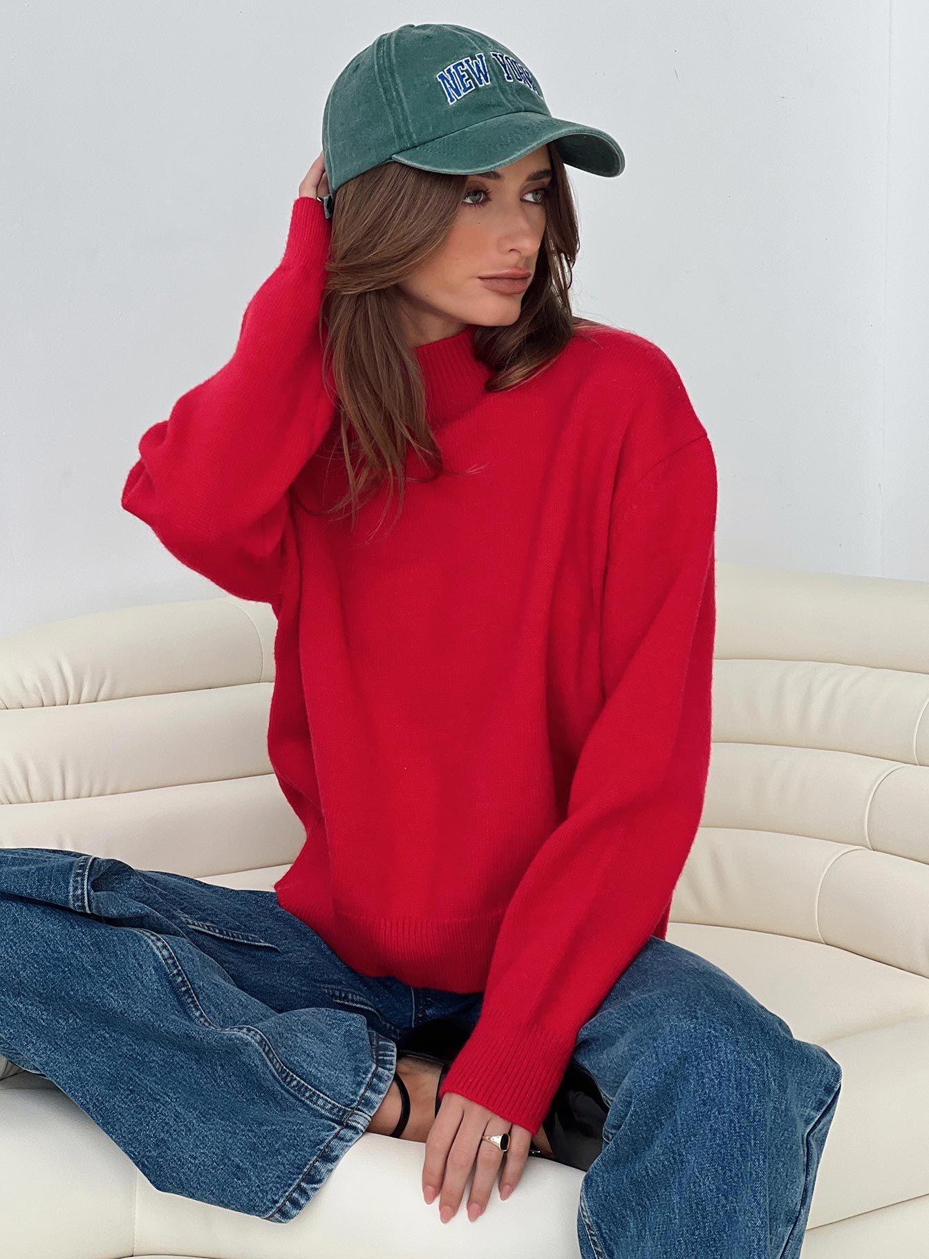 Oberan Knit Sweater Red - Image 8