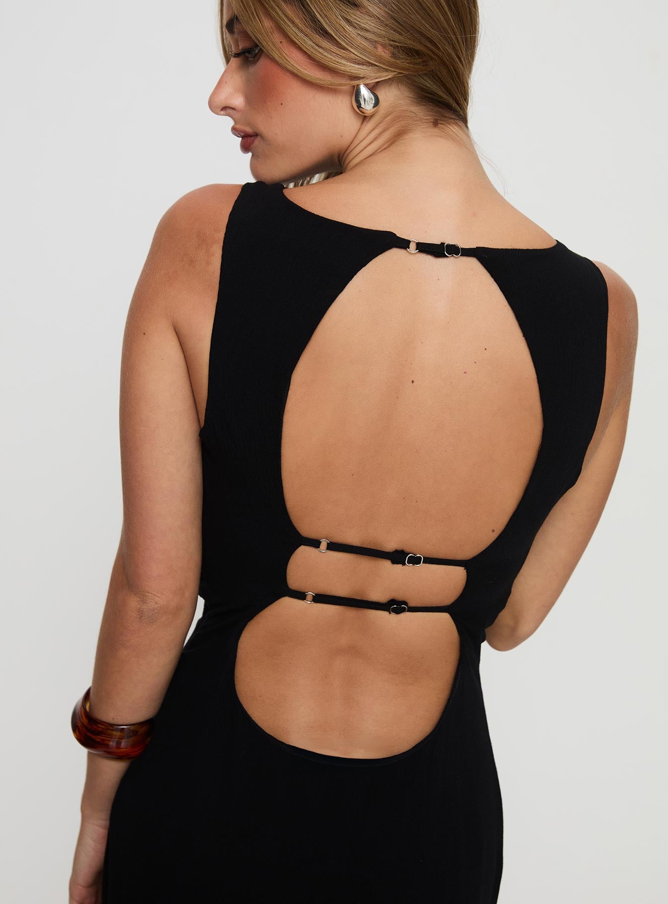 Ace Of Hearts Backless Maxi Dress Black - Image 8